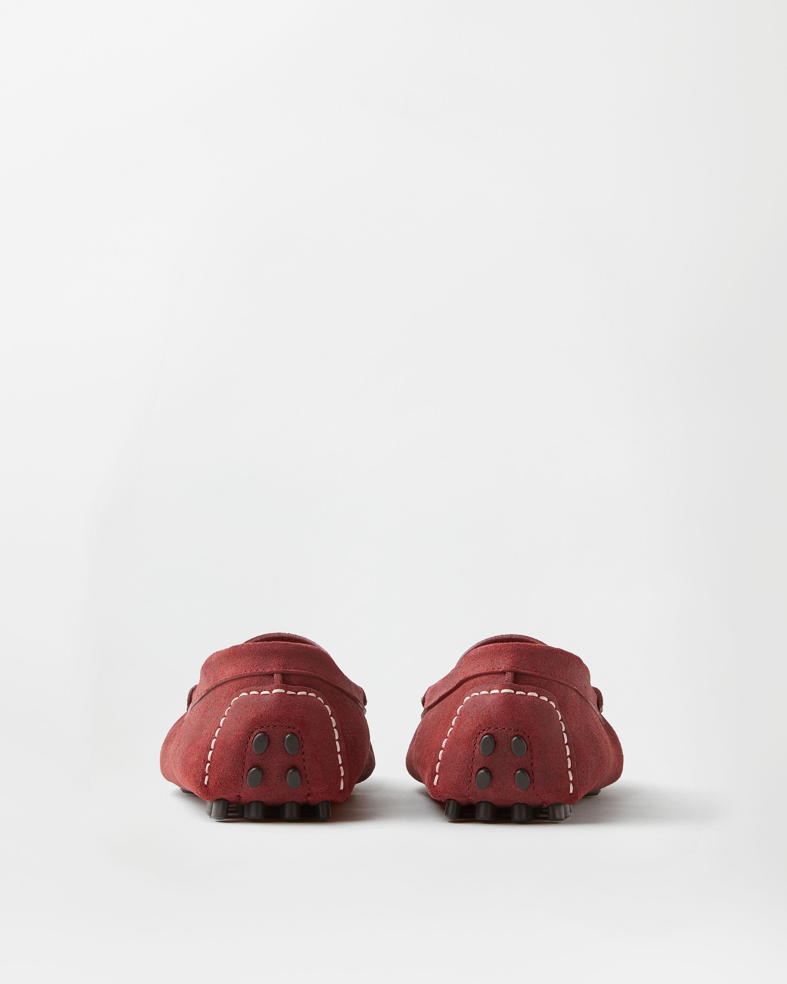 Robin Suede Driver Shoes Red | VERSACE US
