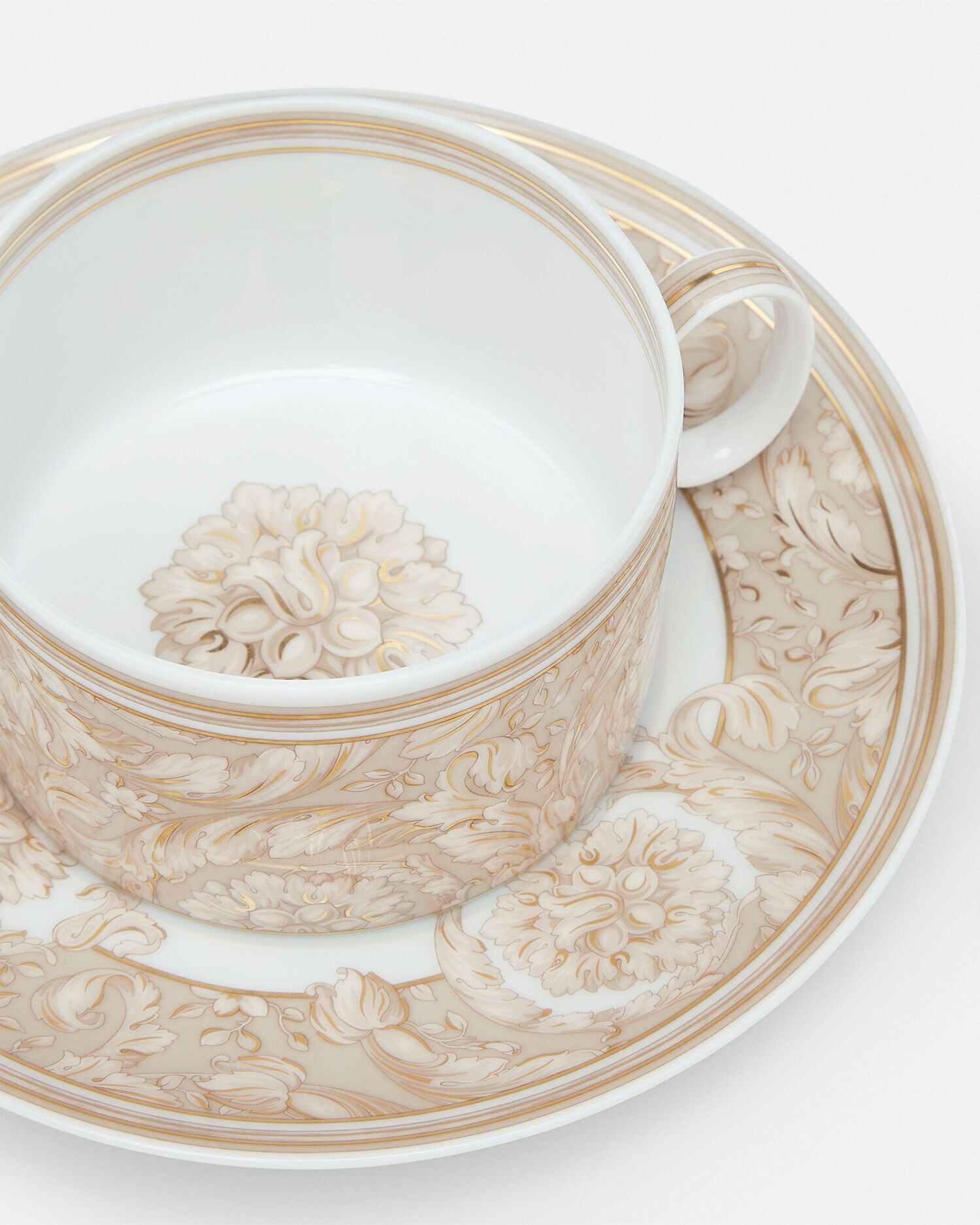 Barocco Beige Tea Cup & Saucer