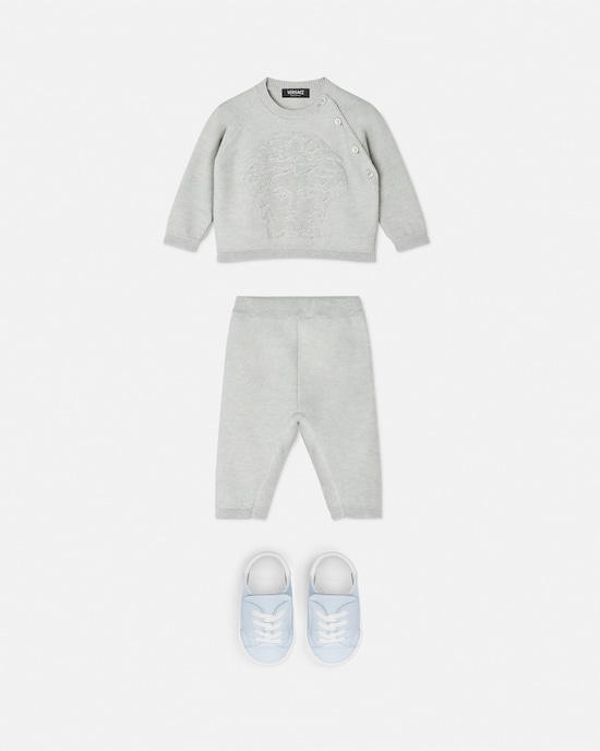 Baby Cotton-Cashmere Knit Sweater Set gray 2