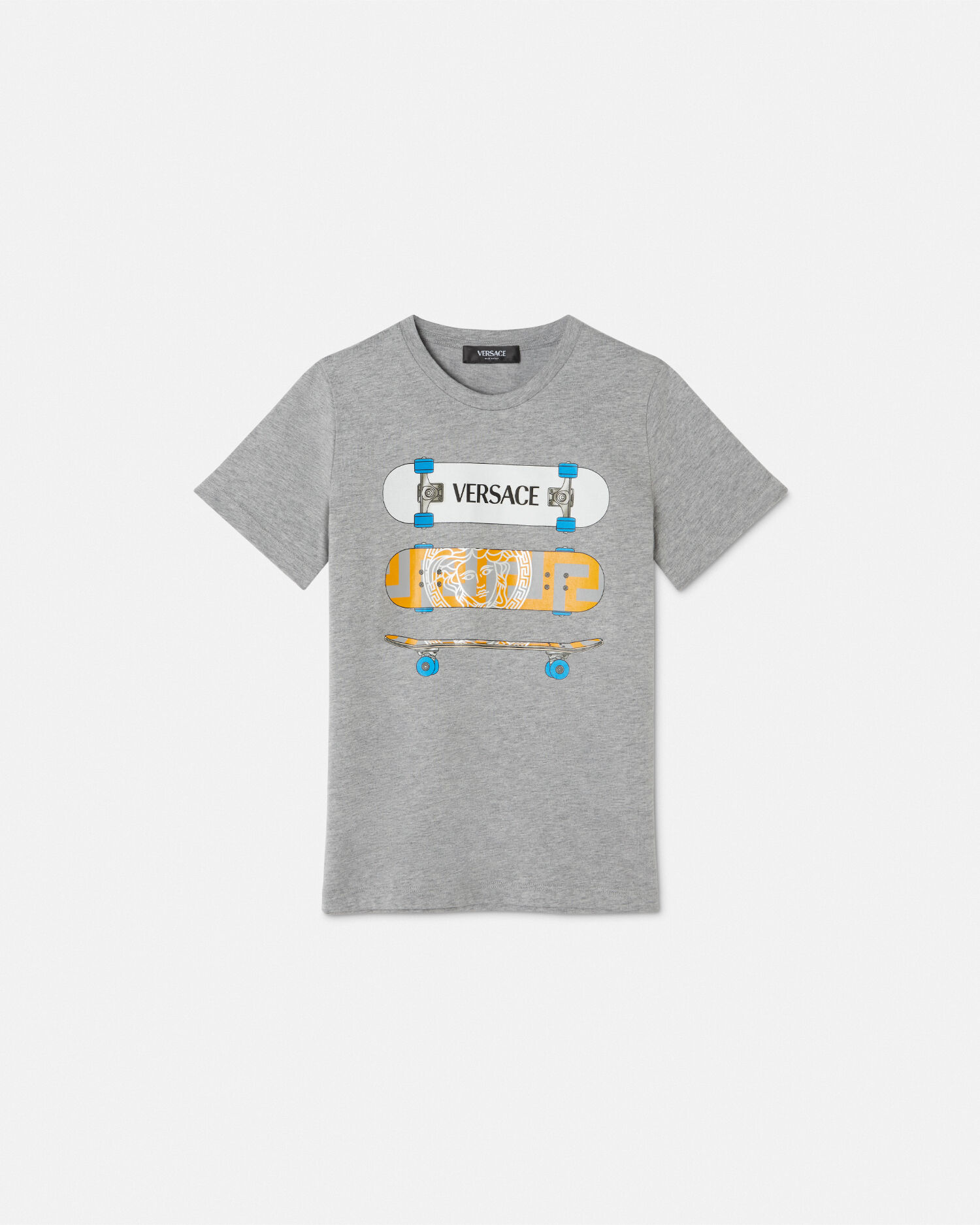Versace Skater Kids T-Shirt Gray,Print | VERSACE CA