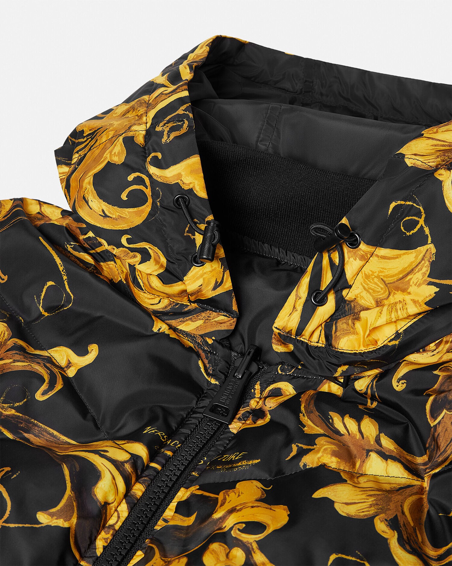 Porcelain Barocco Reversible Puffer Jacket | VERSACE US