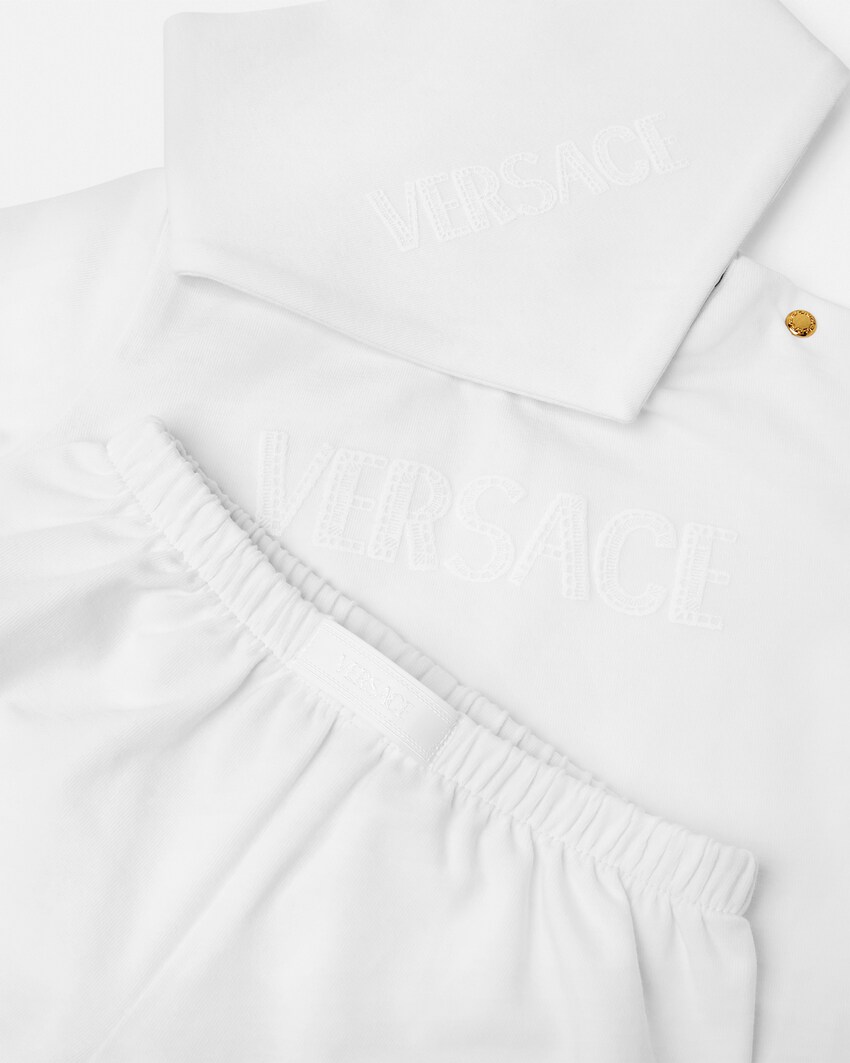 Baby Embellished Cotton-Jersey T-Shirt Set White 4