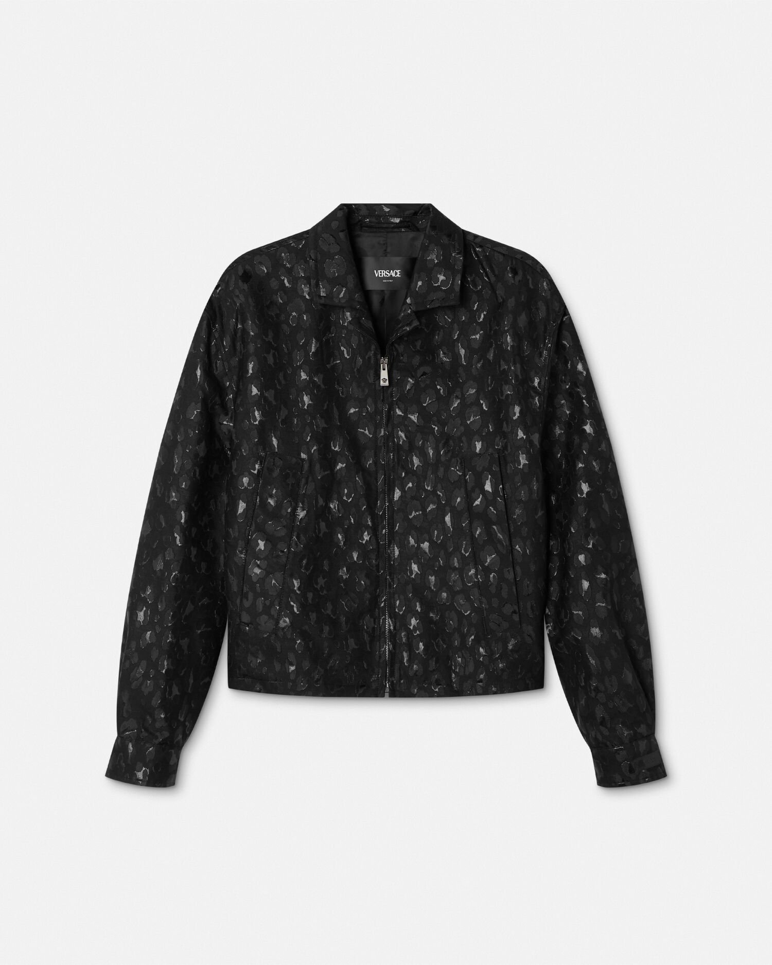 Leopard Jacquard Blouson Jacket