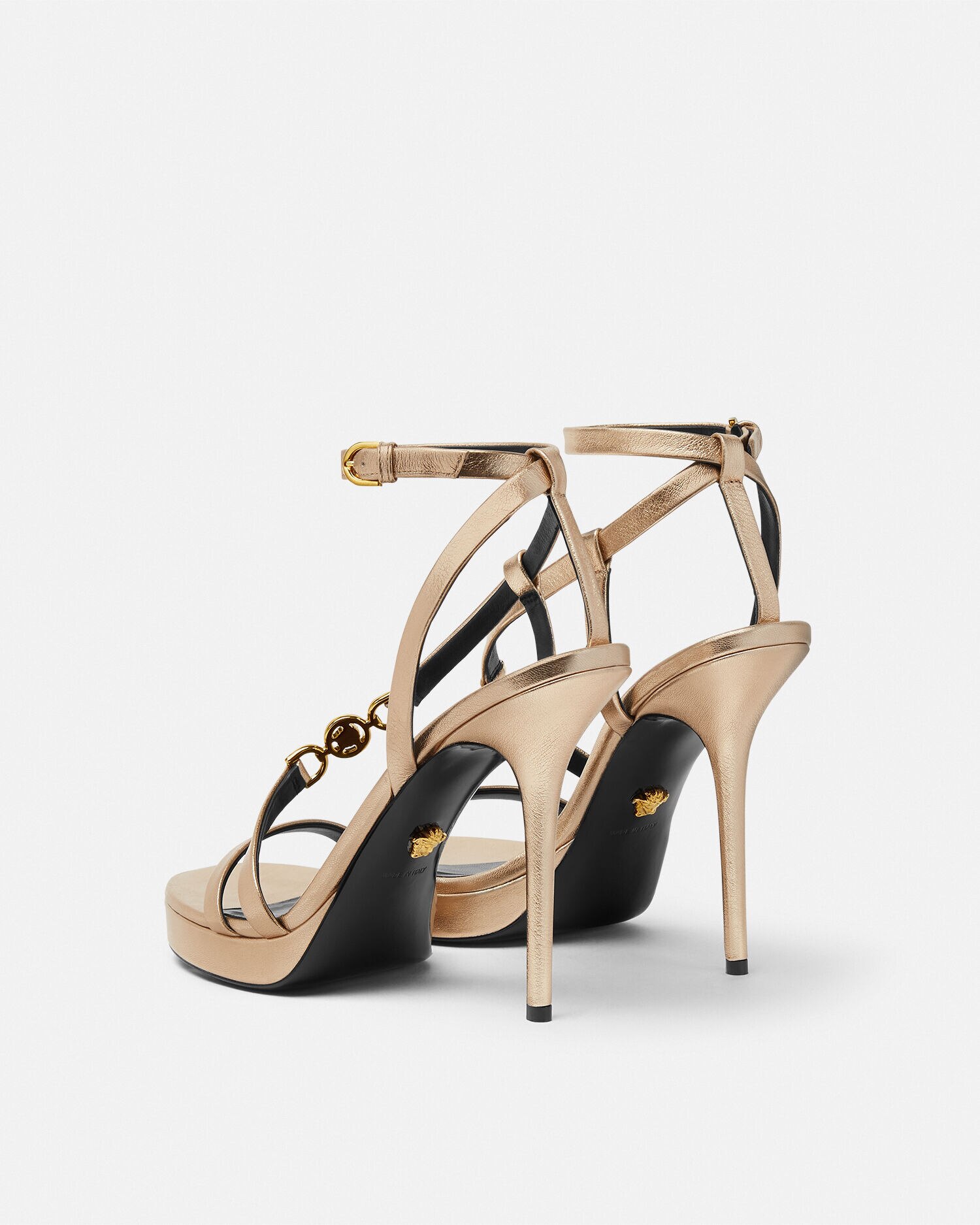Versace Sandalias metalizadas Medusa 95 cristales VERSACE
