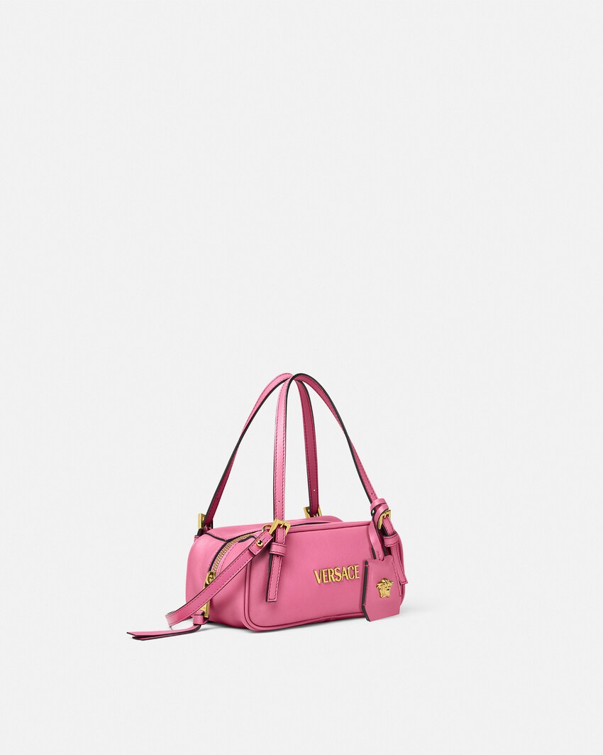 Versace Tag Bowling-Minibag aus Nappaleder Pink 2