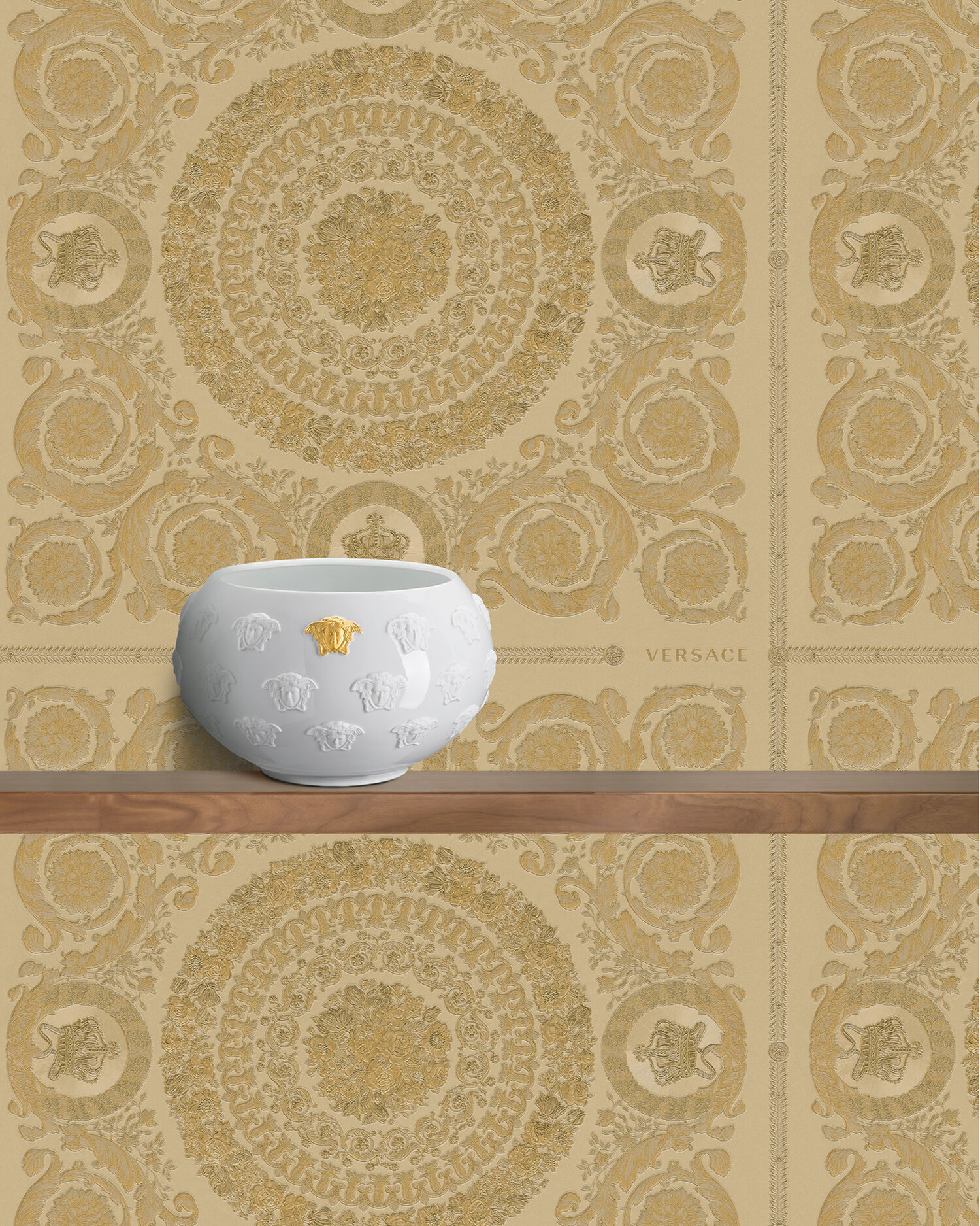 Heritage Print Wallpaper Gold VERSACE