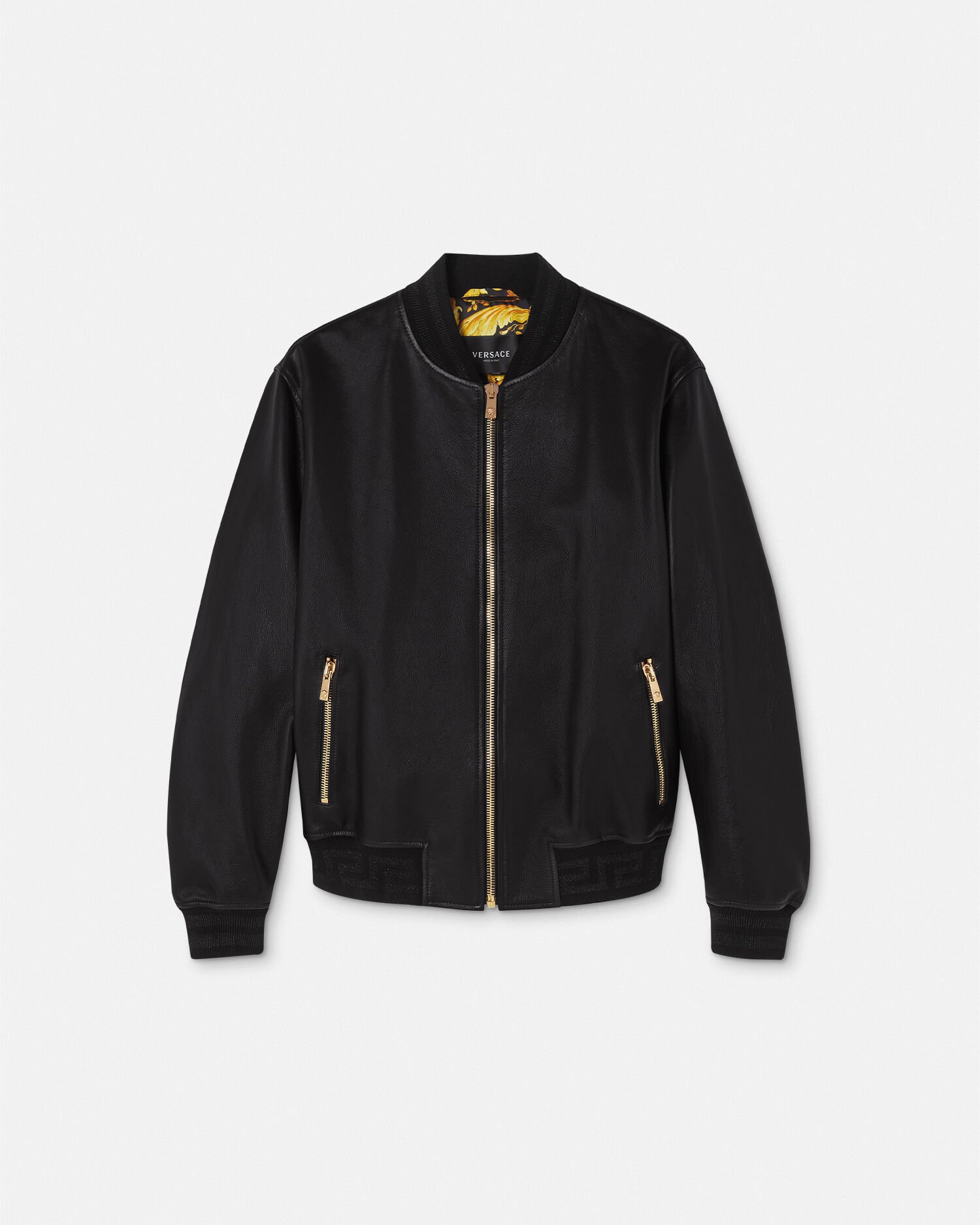 Versace leather jacket outlet men