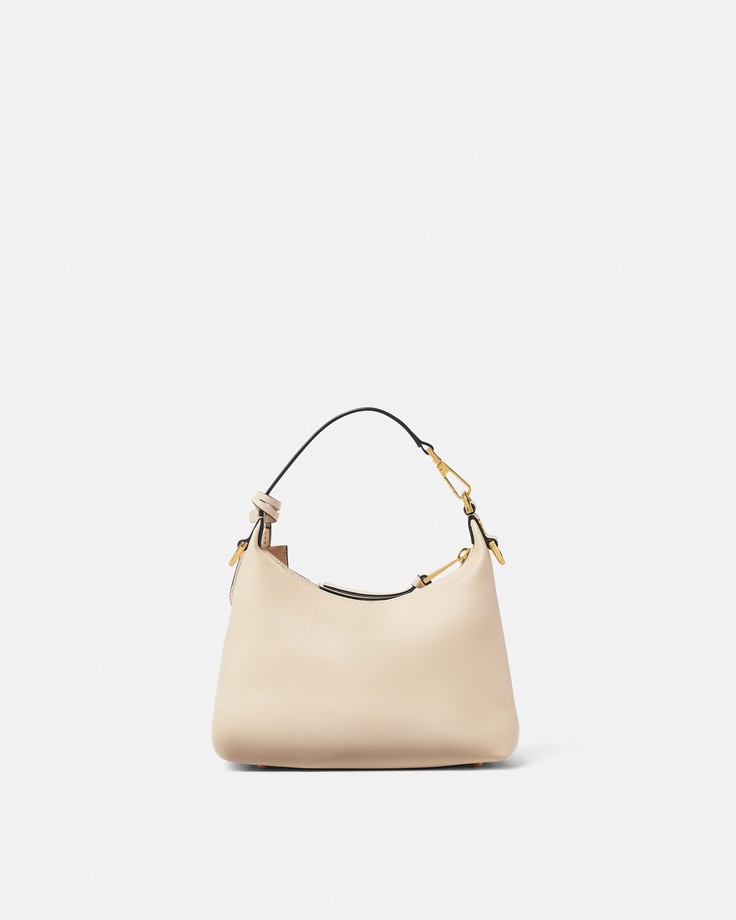 Versace Tag Nappa Hobo Bag Beige | VERSACE US