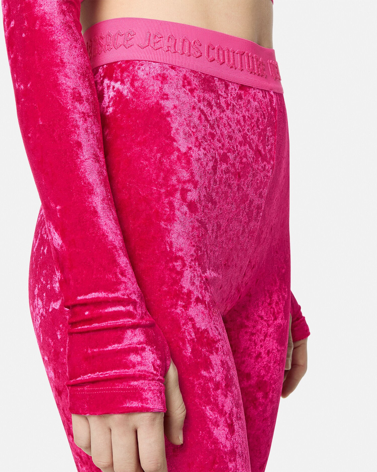 Pink velvet leggings cheap