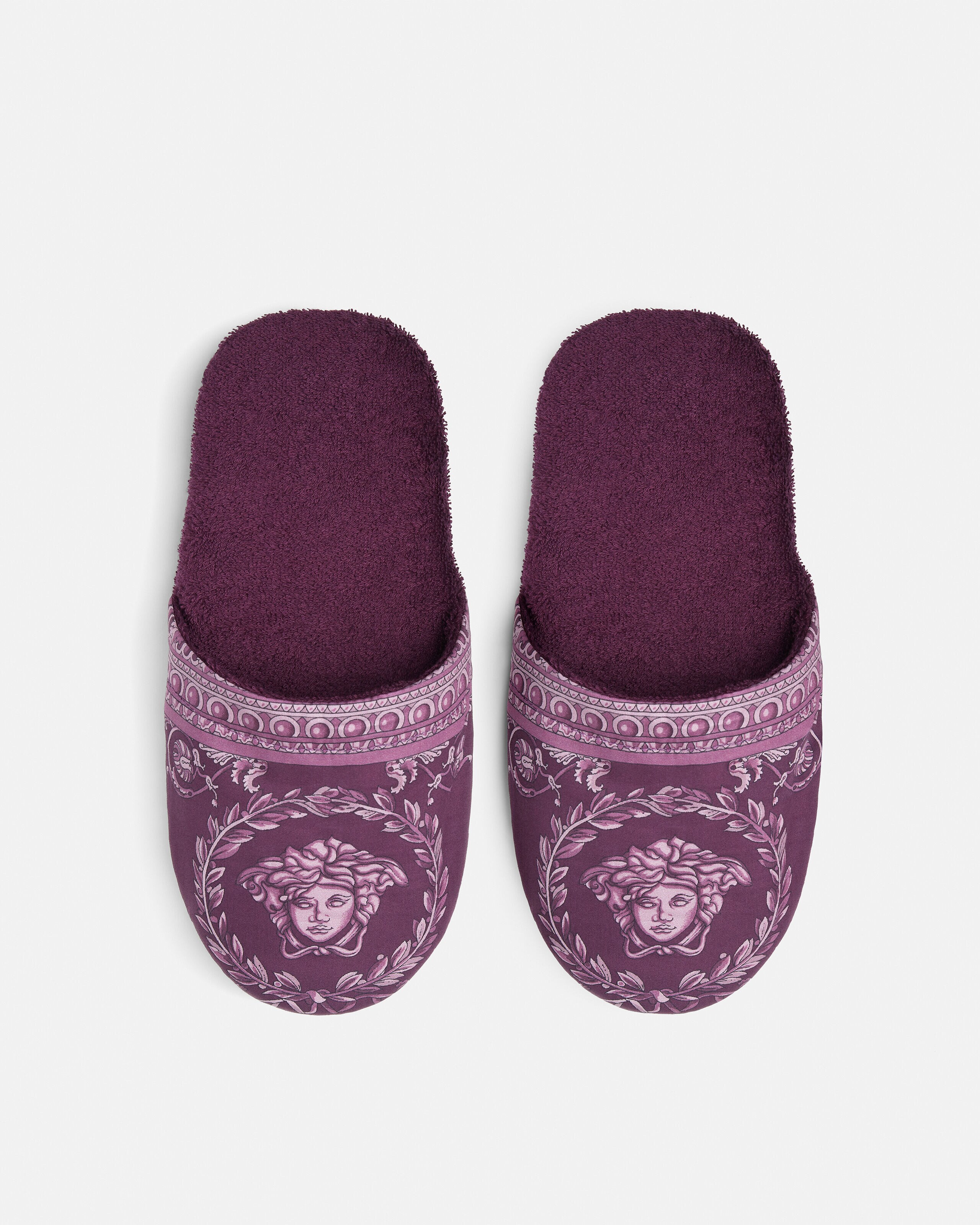 I ♡ Baroque Slippers Purple | VERSACE US