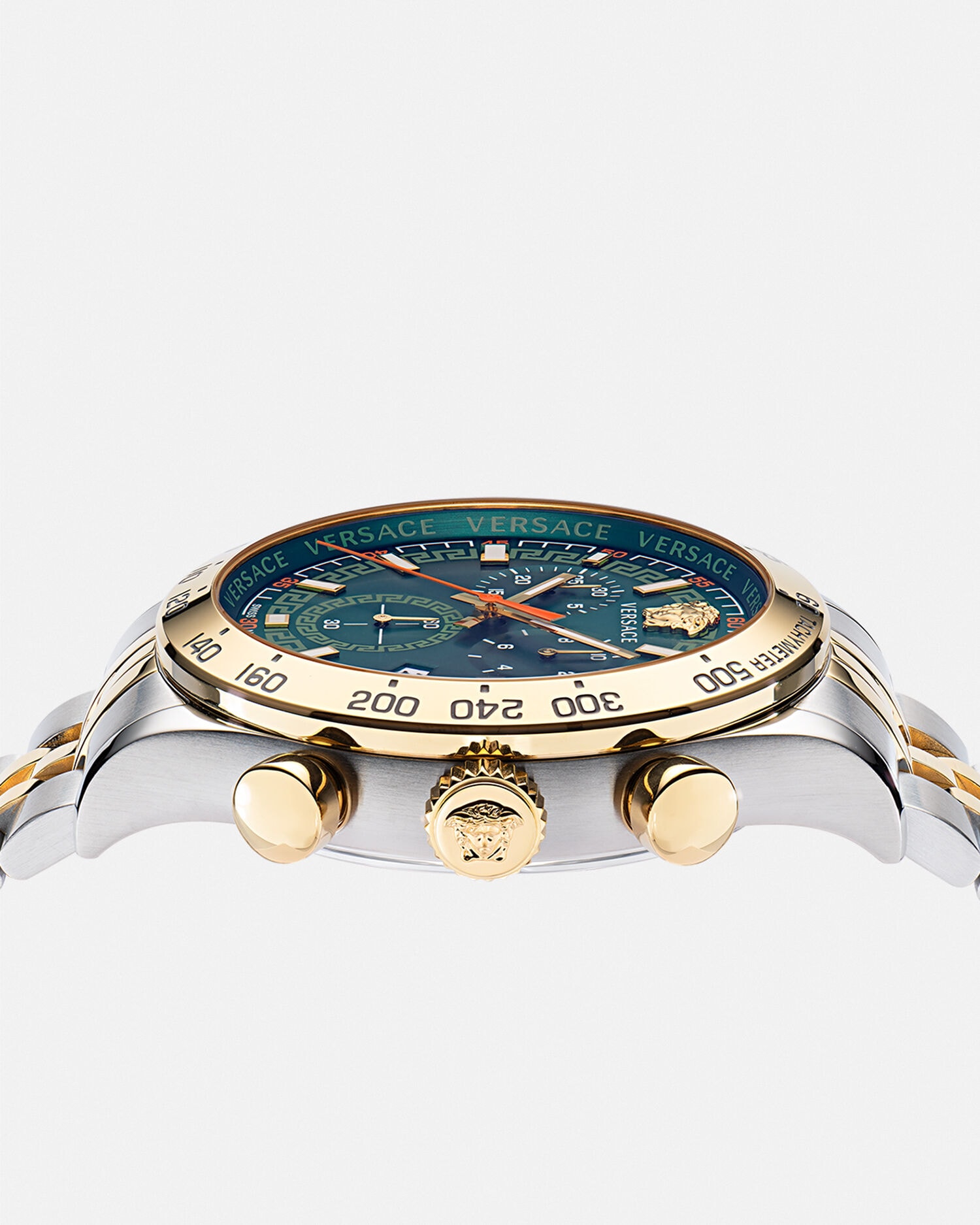 【美品】ヴェルサーチ ヘレニウム クォーツ Hellenyium Chrono Watch Silver,Green | VERSACE US