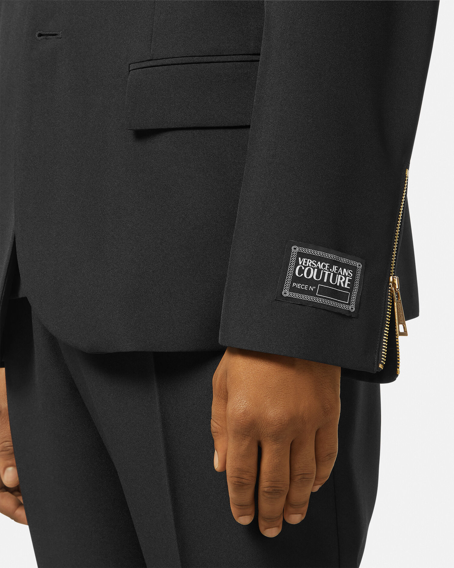 Single-Breasted Blazer Black,Print | VERSACE US