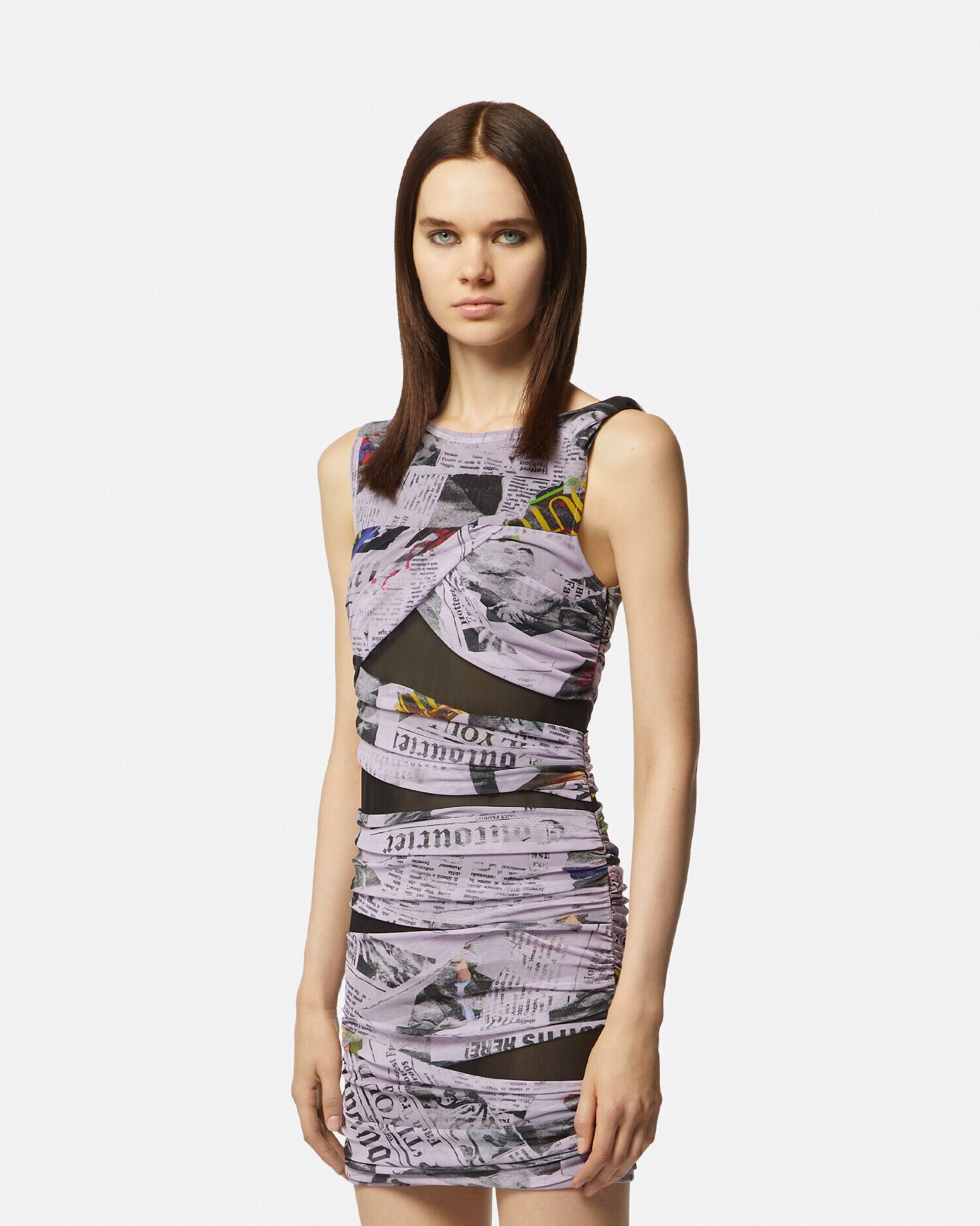 Magazine Draped Mini Dress