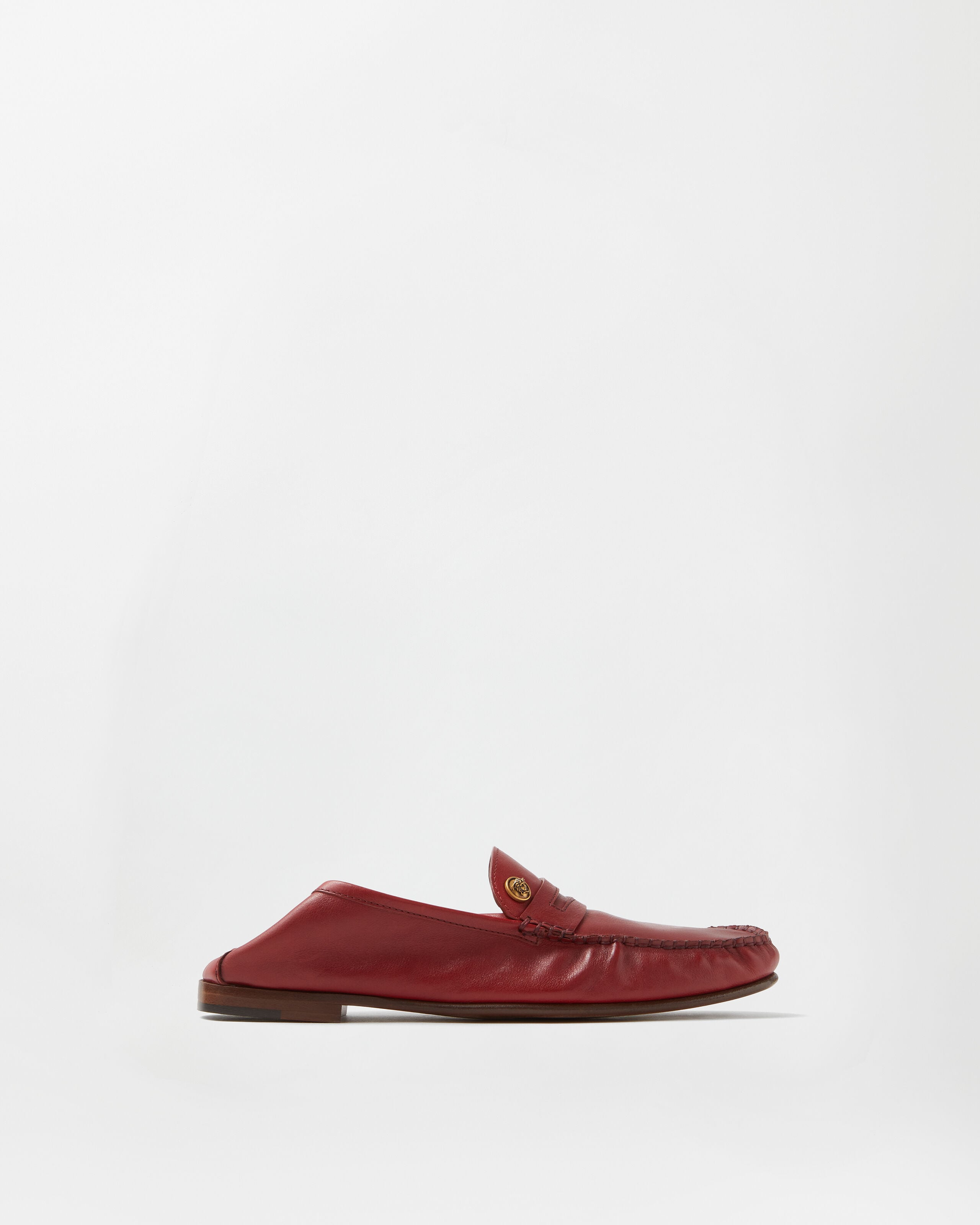 Guanto Leather Loafers Red | VERSACE US