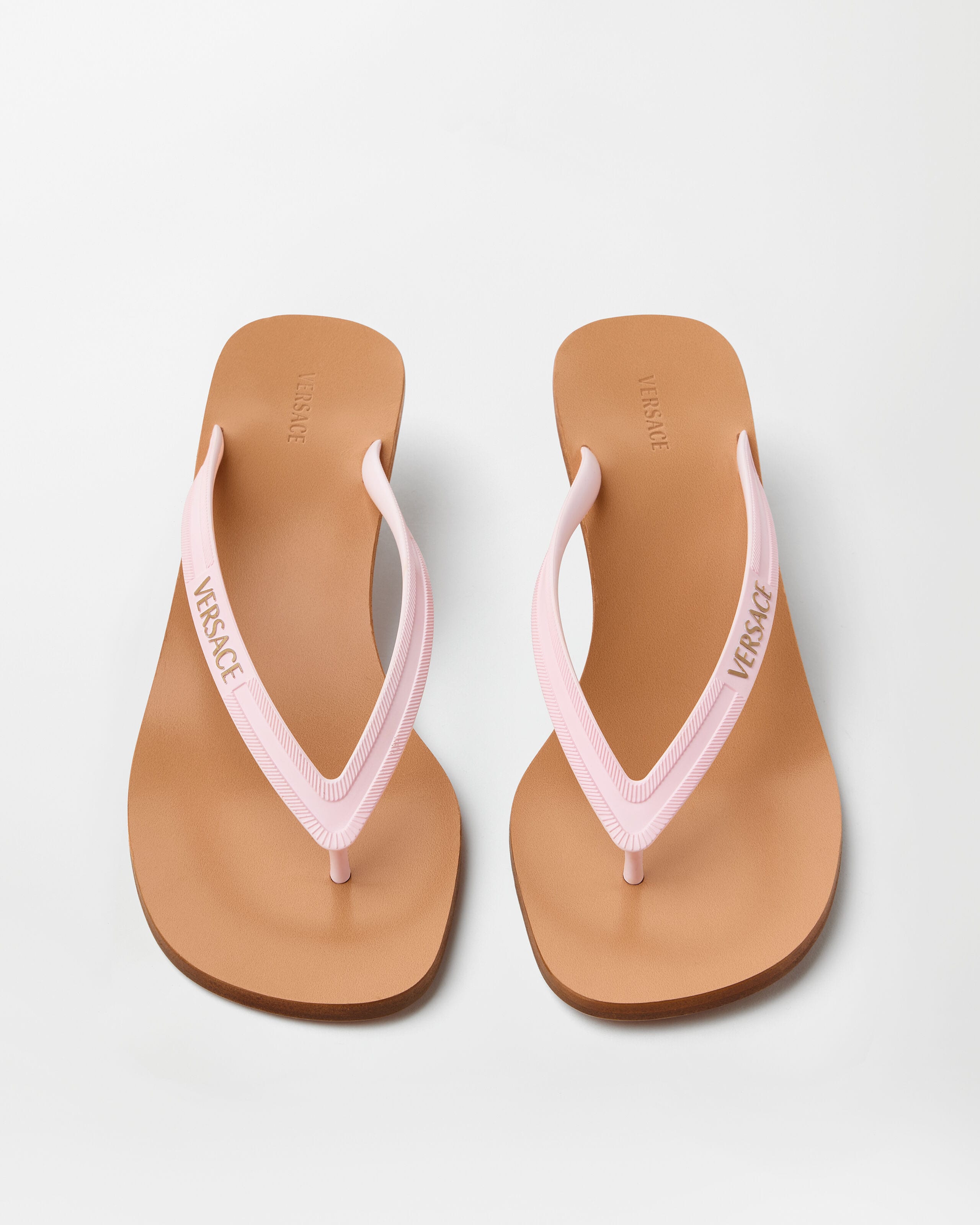 Sophie Rubber Thong Sandals 40 mm Pink | VERSACE US