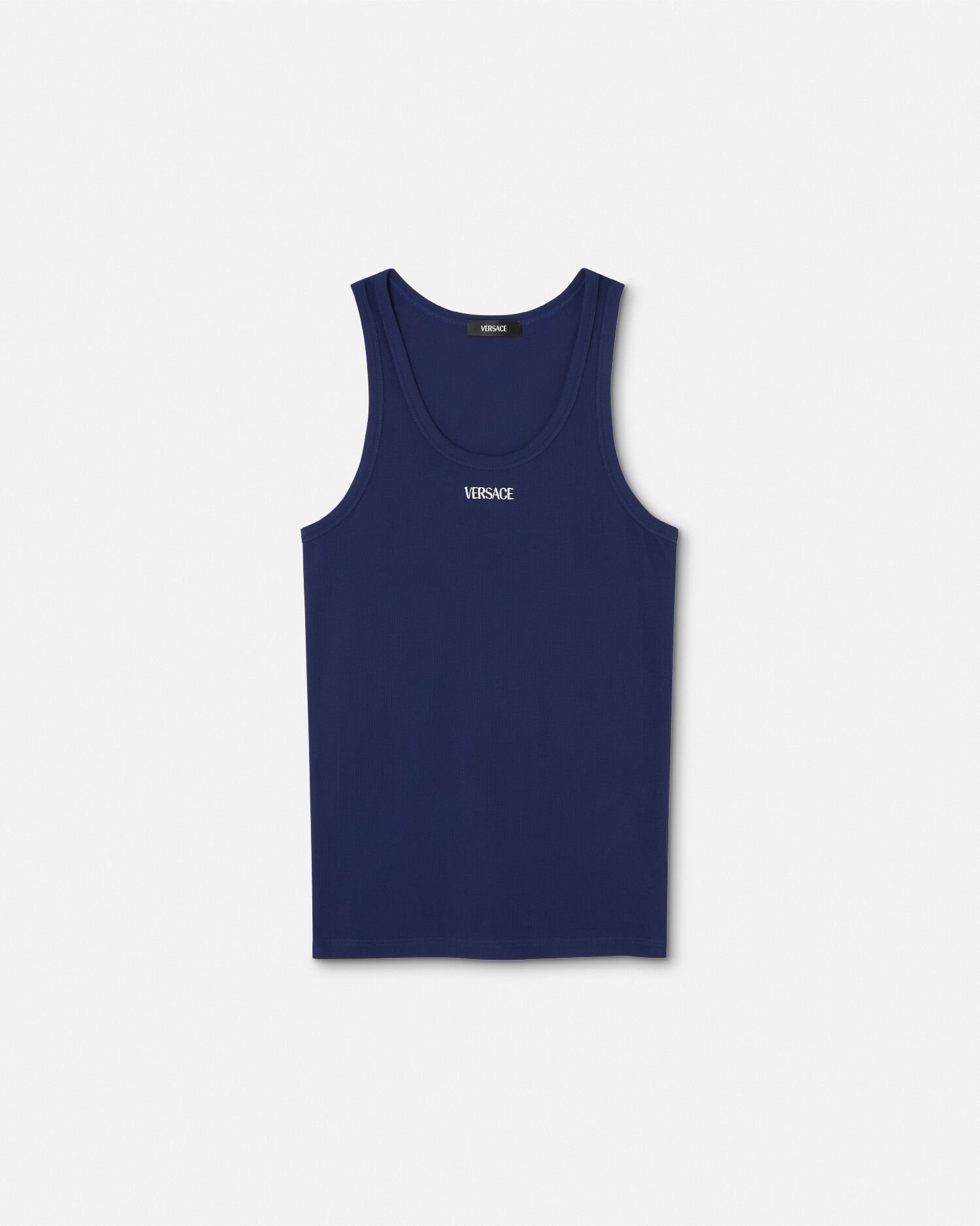 VERSACE ブラック タンクトップ サイズ5 Cotton Ribbed Tank Top Black | VERSACE US