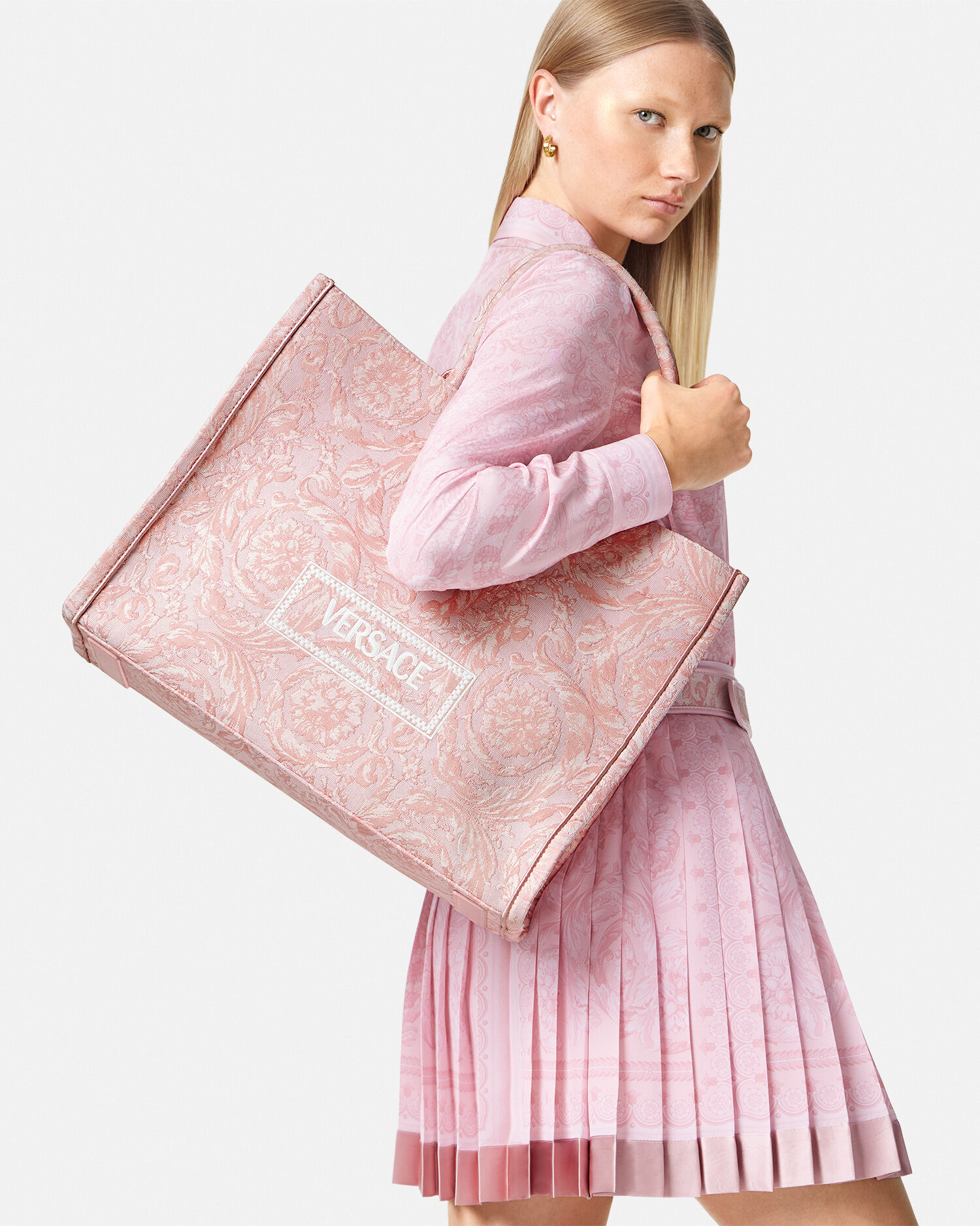 Versace tote bag pink outlet