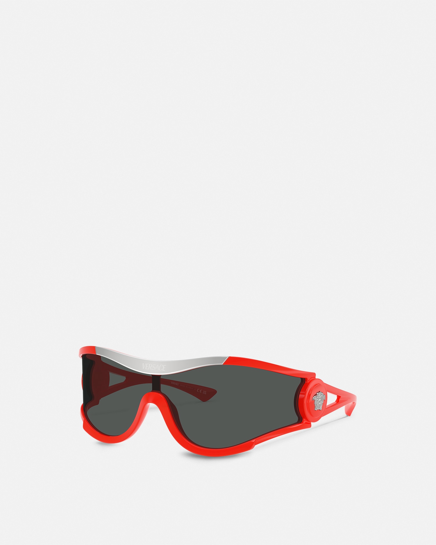 Versace Medusa Medallion Shield Sunglasses In Red