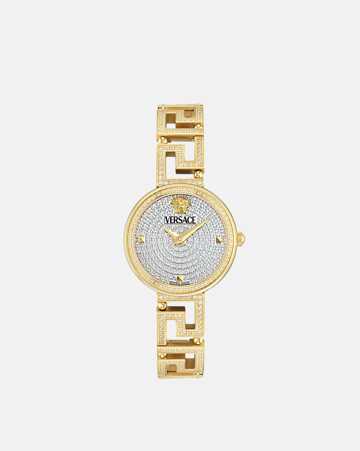 Versace Greca Goddess Precious Diamond Watch In Gold