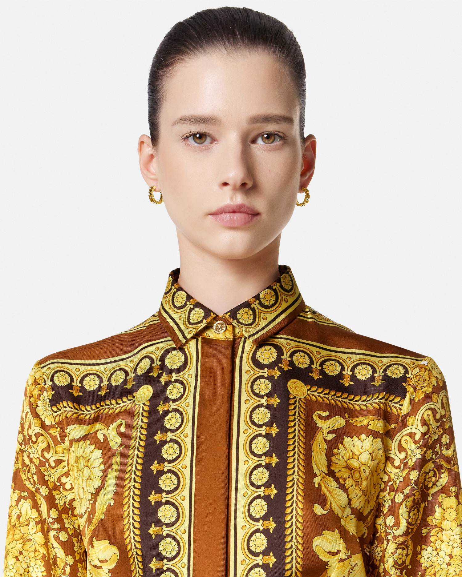 Barocco Silk Mini Shirt Dress