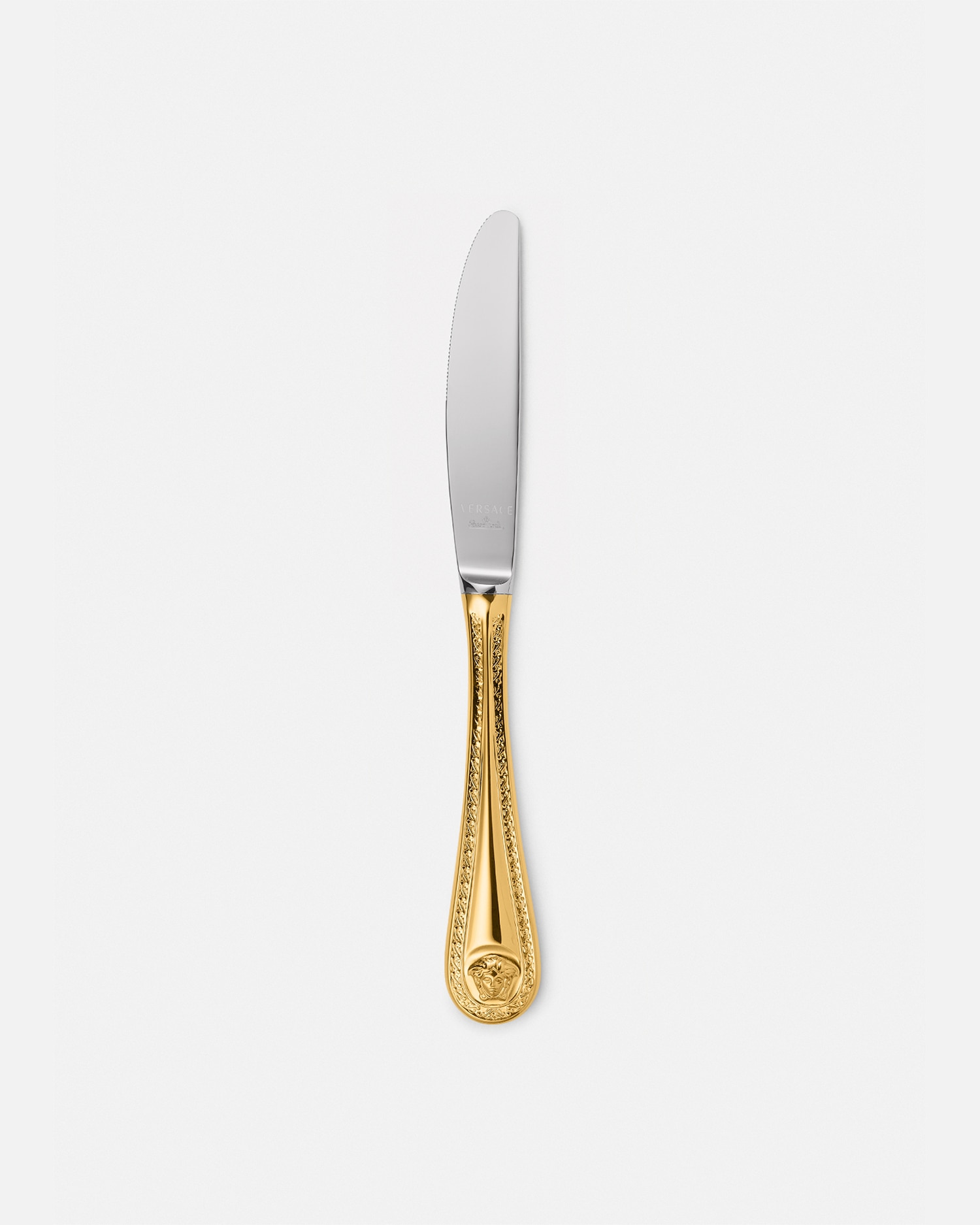 Versace Medusa Gilded Dessert Knife In Gold