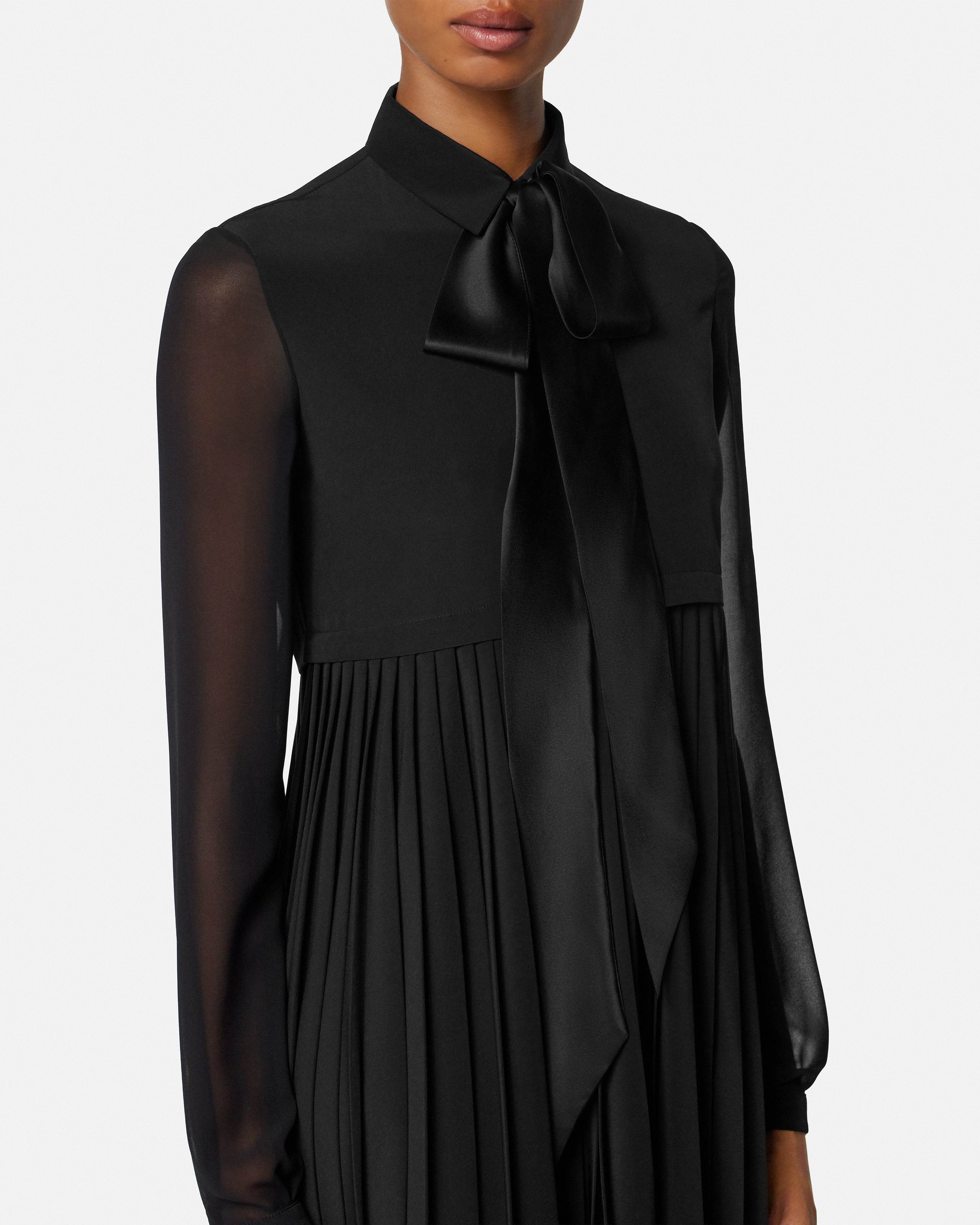 Crêpe de Chine Lavallière Mini Dress