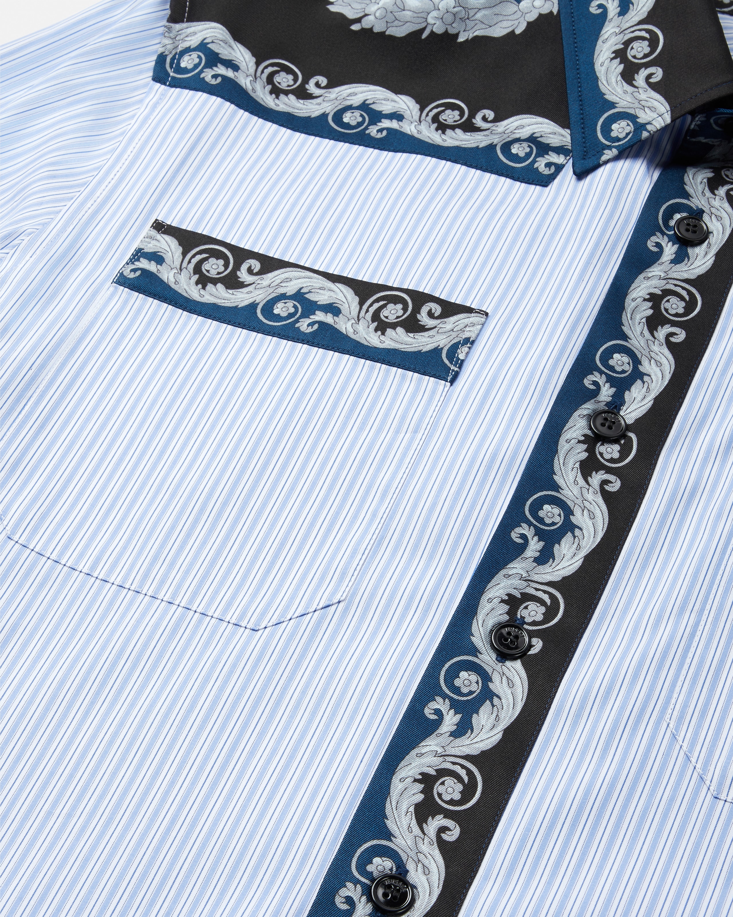 Printed Striped Cotton-Poplin Shirt