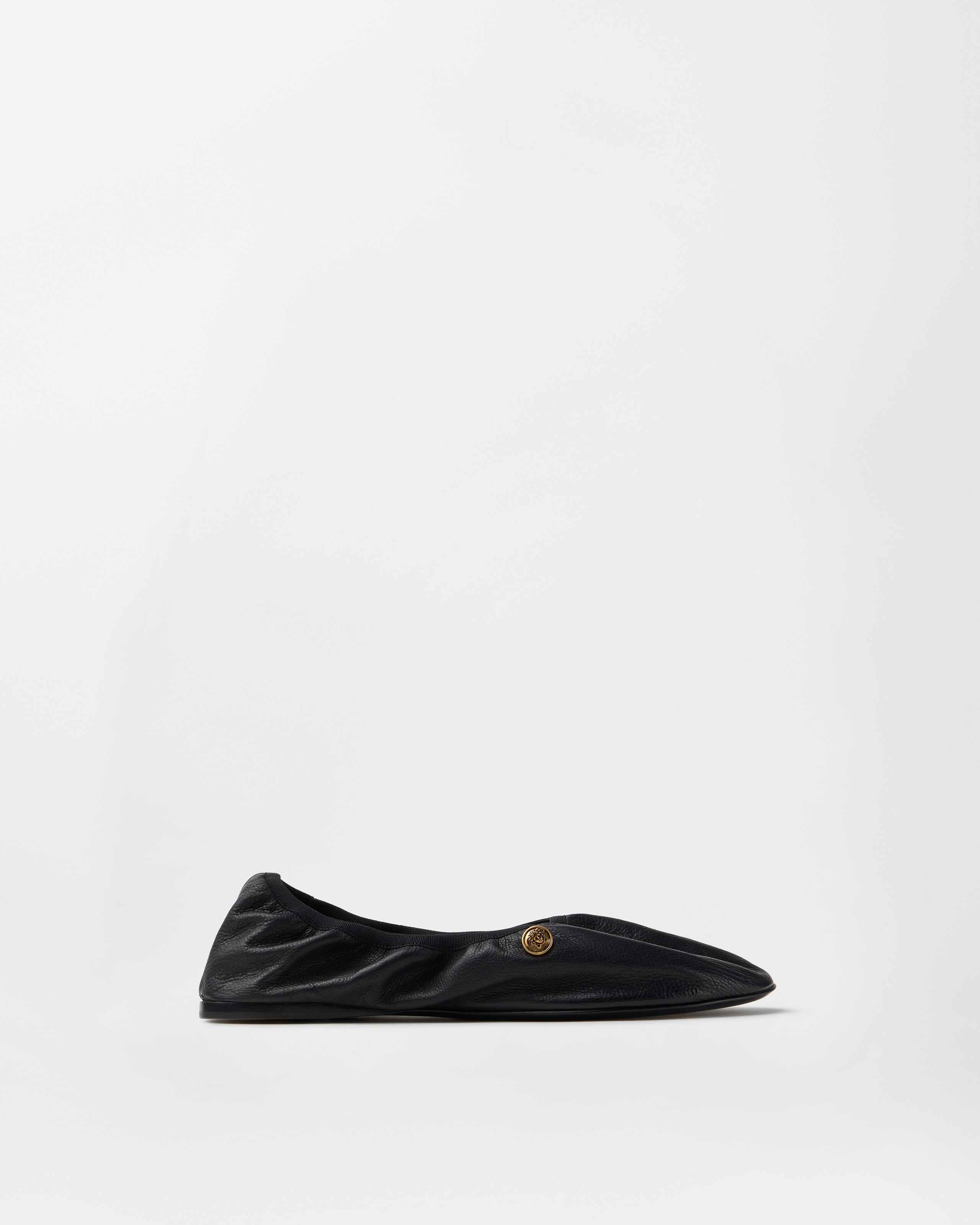 Versace Guanto Ballerines En Cuir Nappa In Black