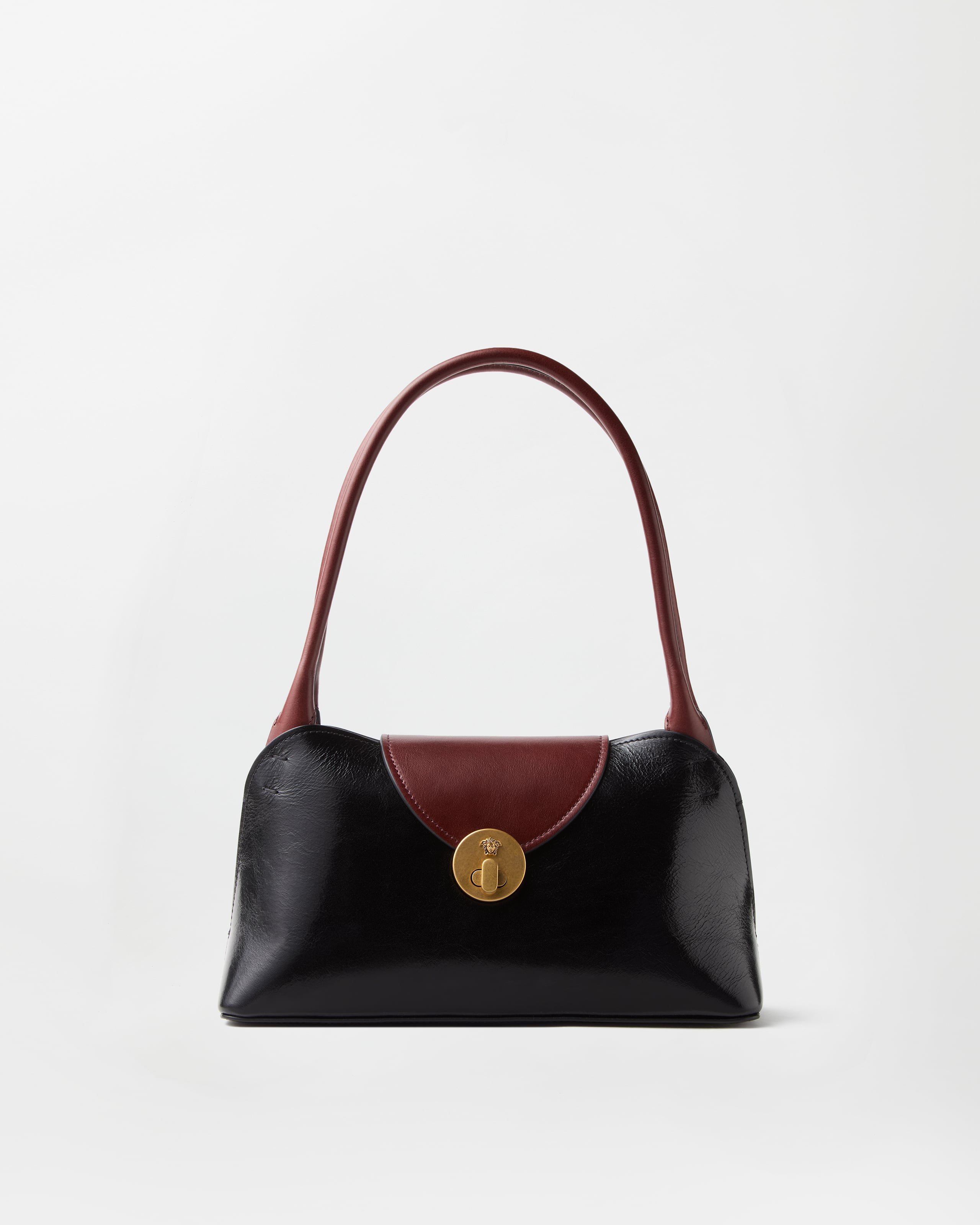 Versace Vivian Small Leather East/west Shoulder Bag In Red