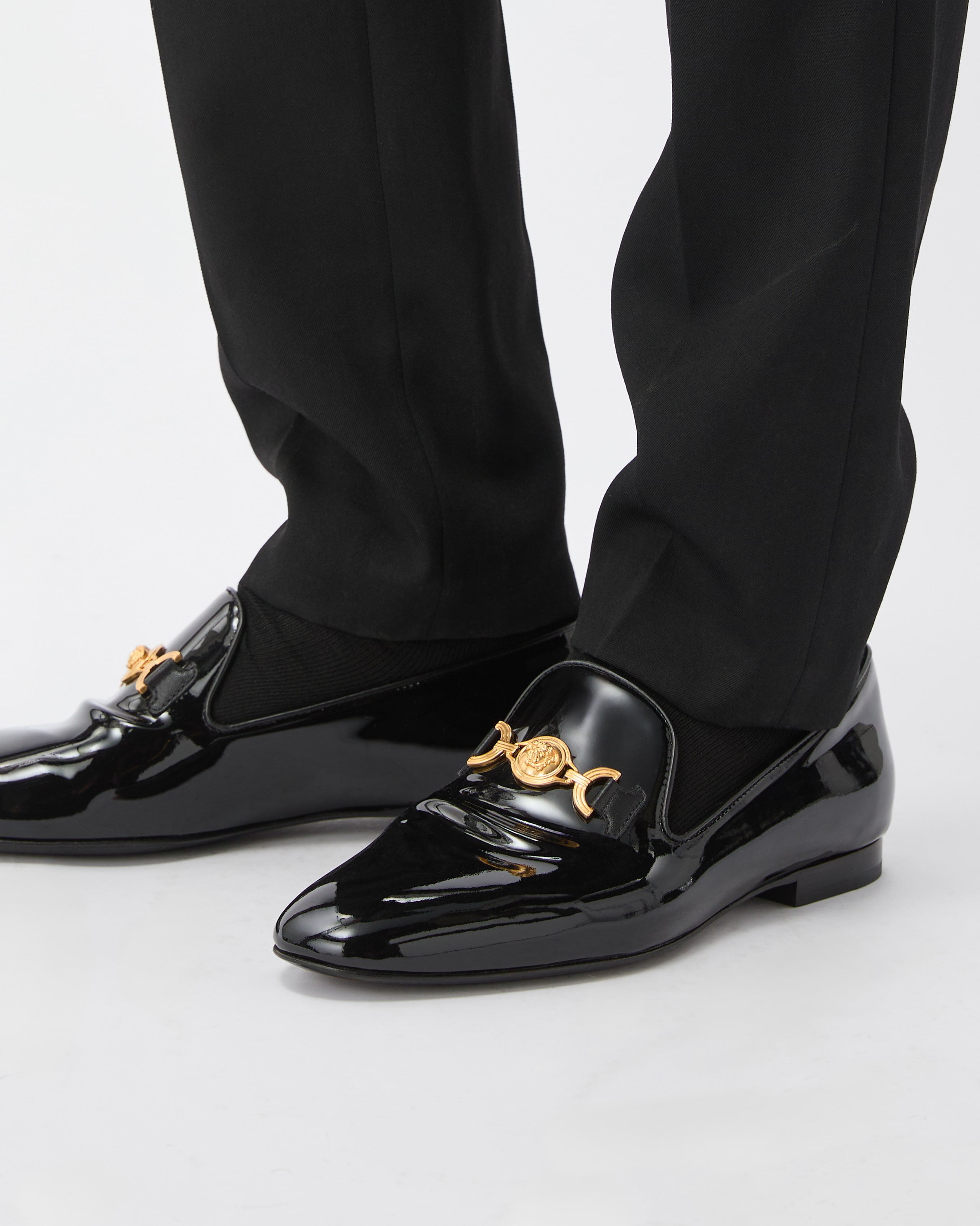 versace dress shoes mens | | Versace Black Leather Loafers Buckle Made In Italy Shoes Size 445 they embody Italian craftsmanship and the distinctive style of Versace Guanto Leather Loafers Black |
