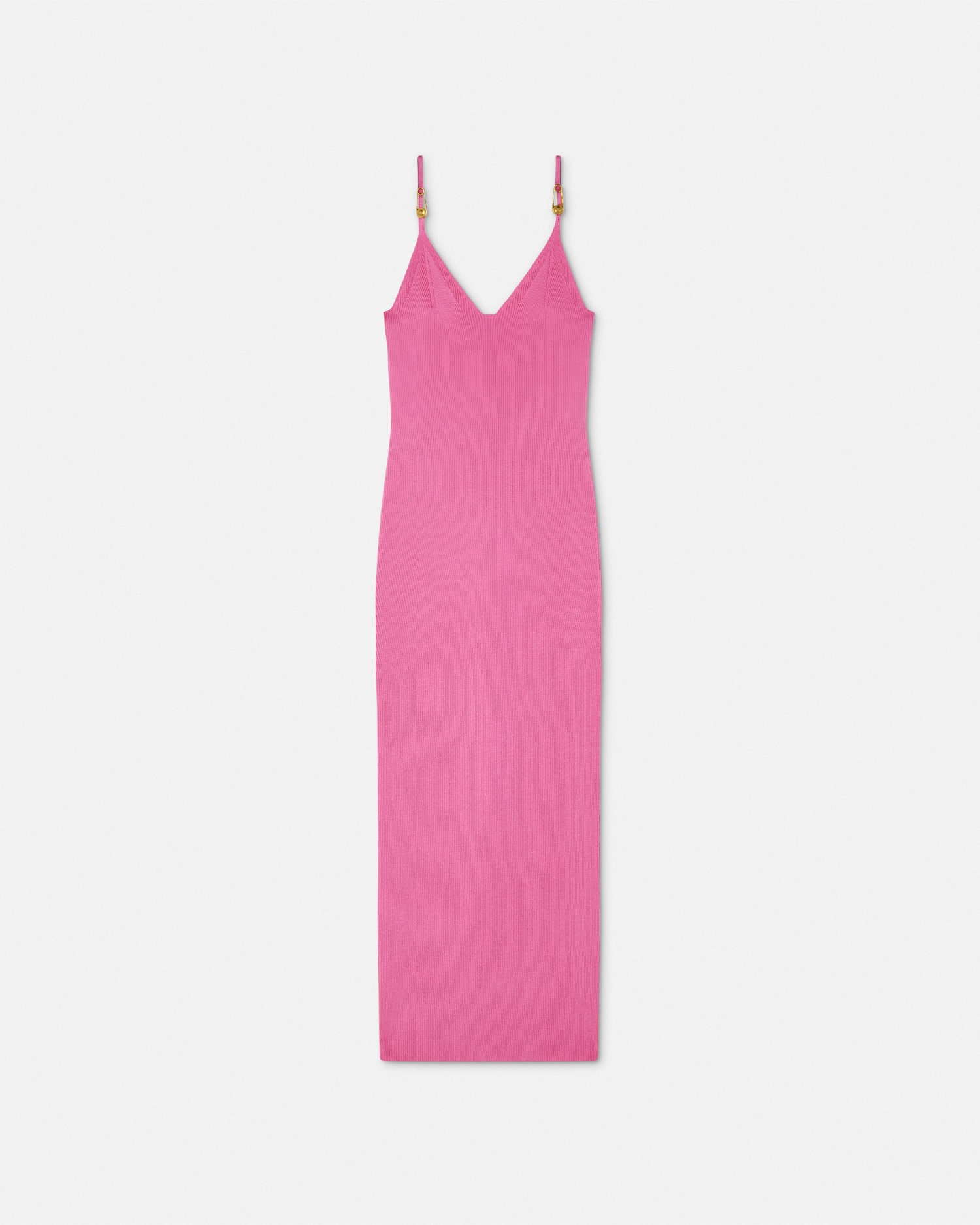 Versace Safety Pin Knit Slip Midi Dress