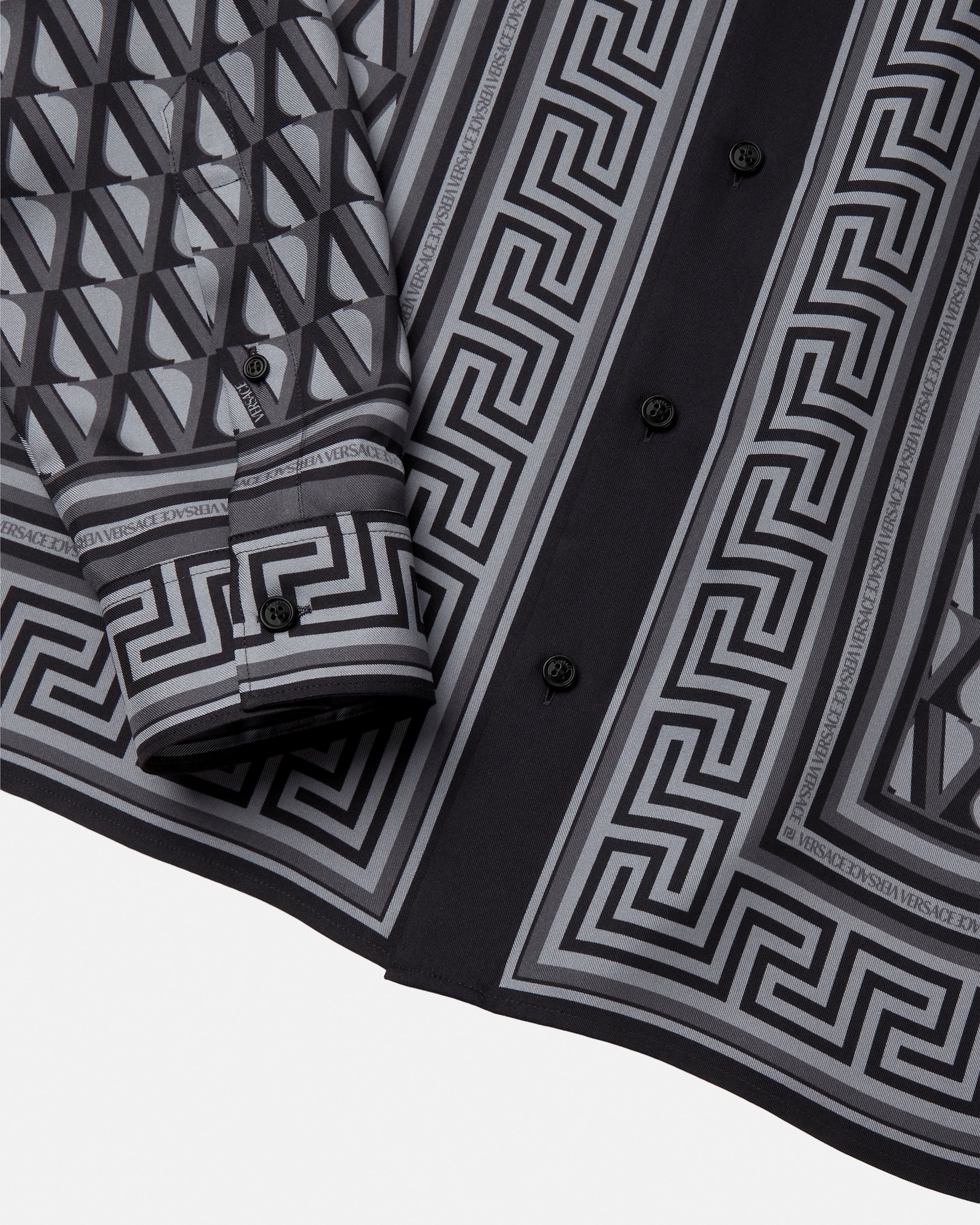 Printed Silk Twill Slim Shirt