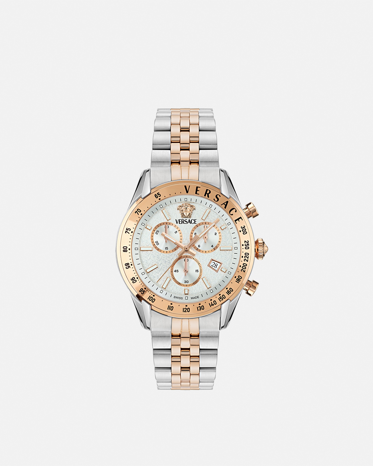 Versace Chrono Master Watch In Metallic