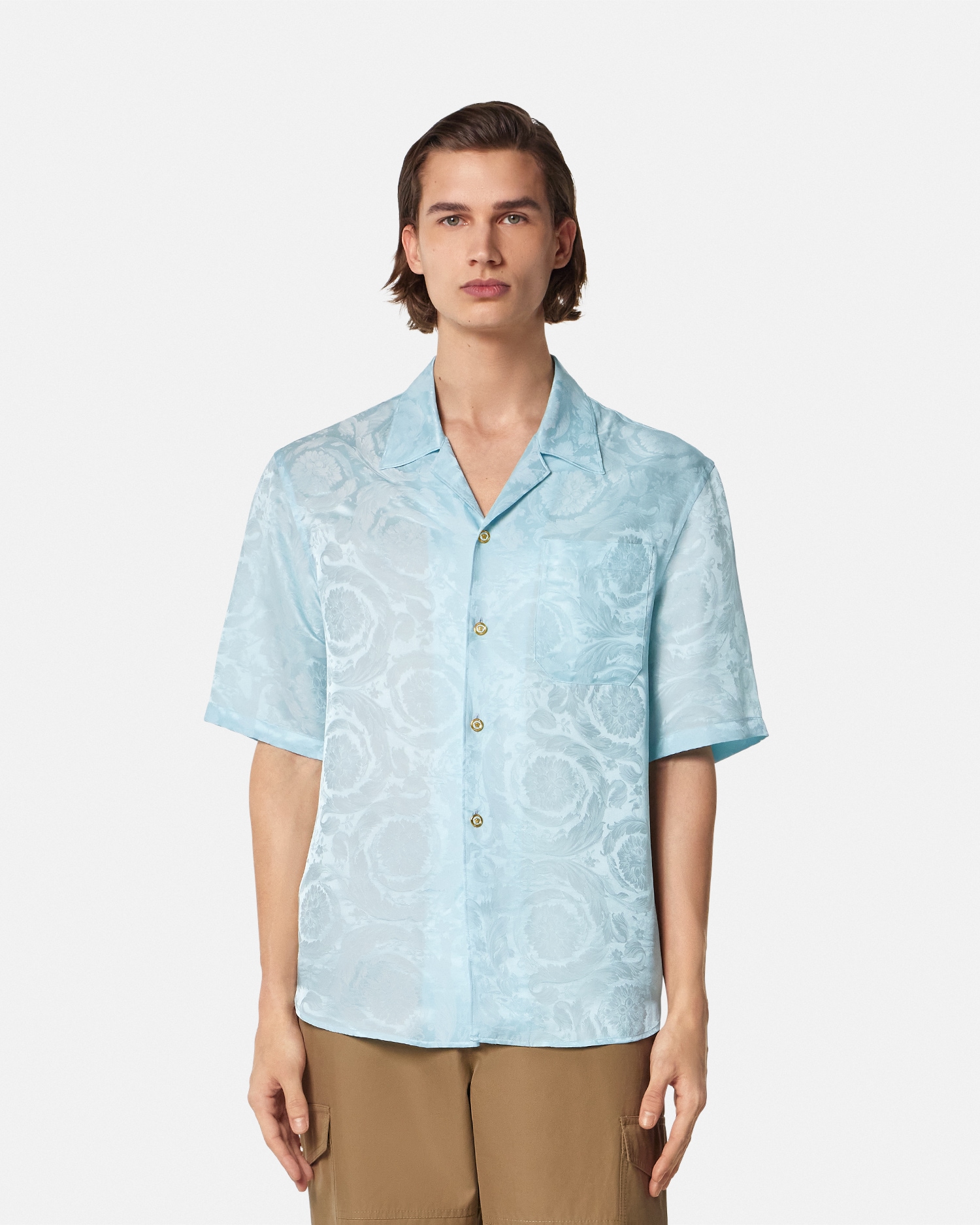 Barocco Jacquard Silk-Blend Shirt