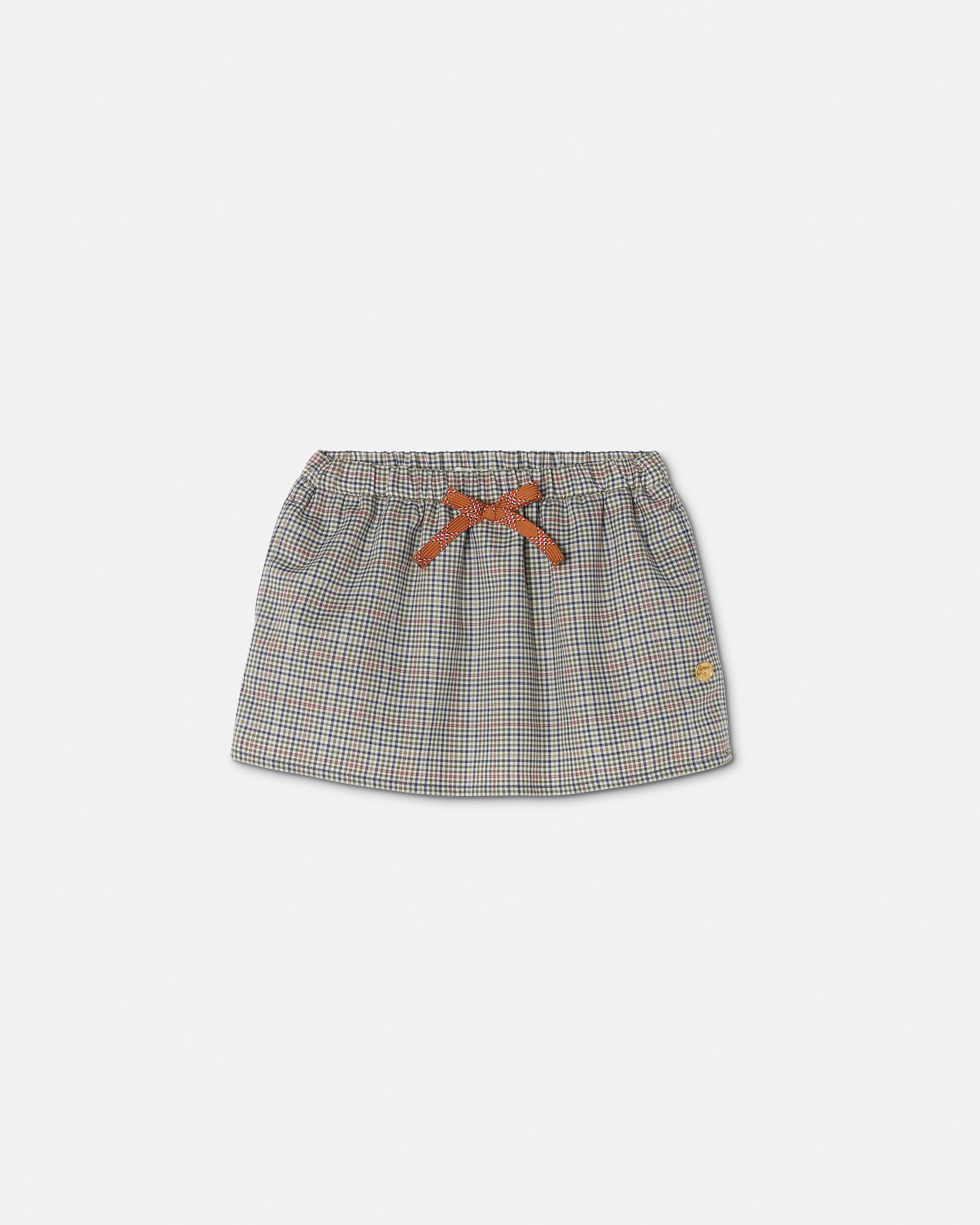 Versace Jupe En Popeline De Coton À Micro-carreaux Baby In Gray