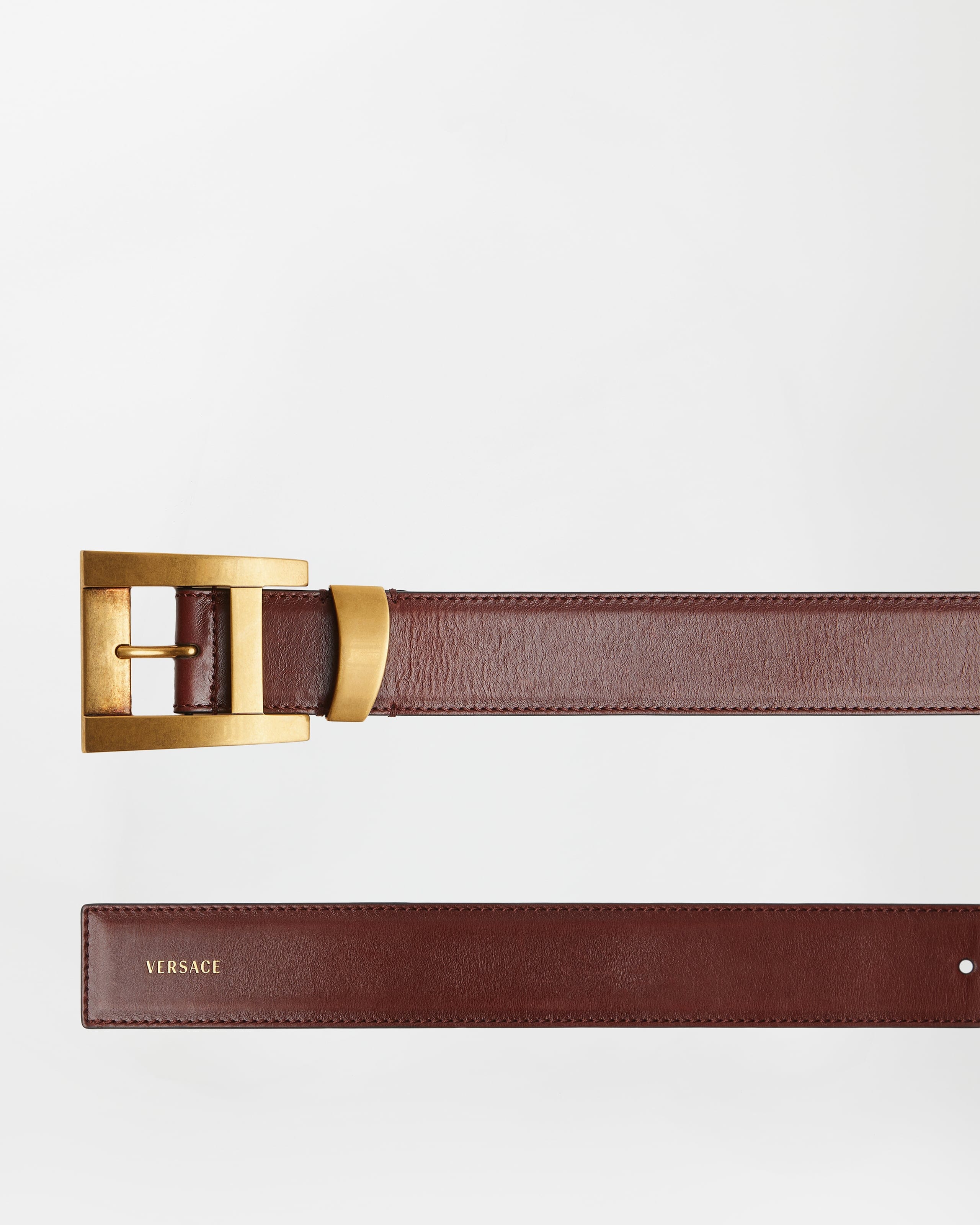 Leather Belt 4 cm Brown | VERSACE US