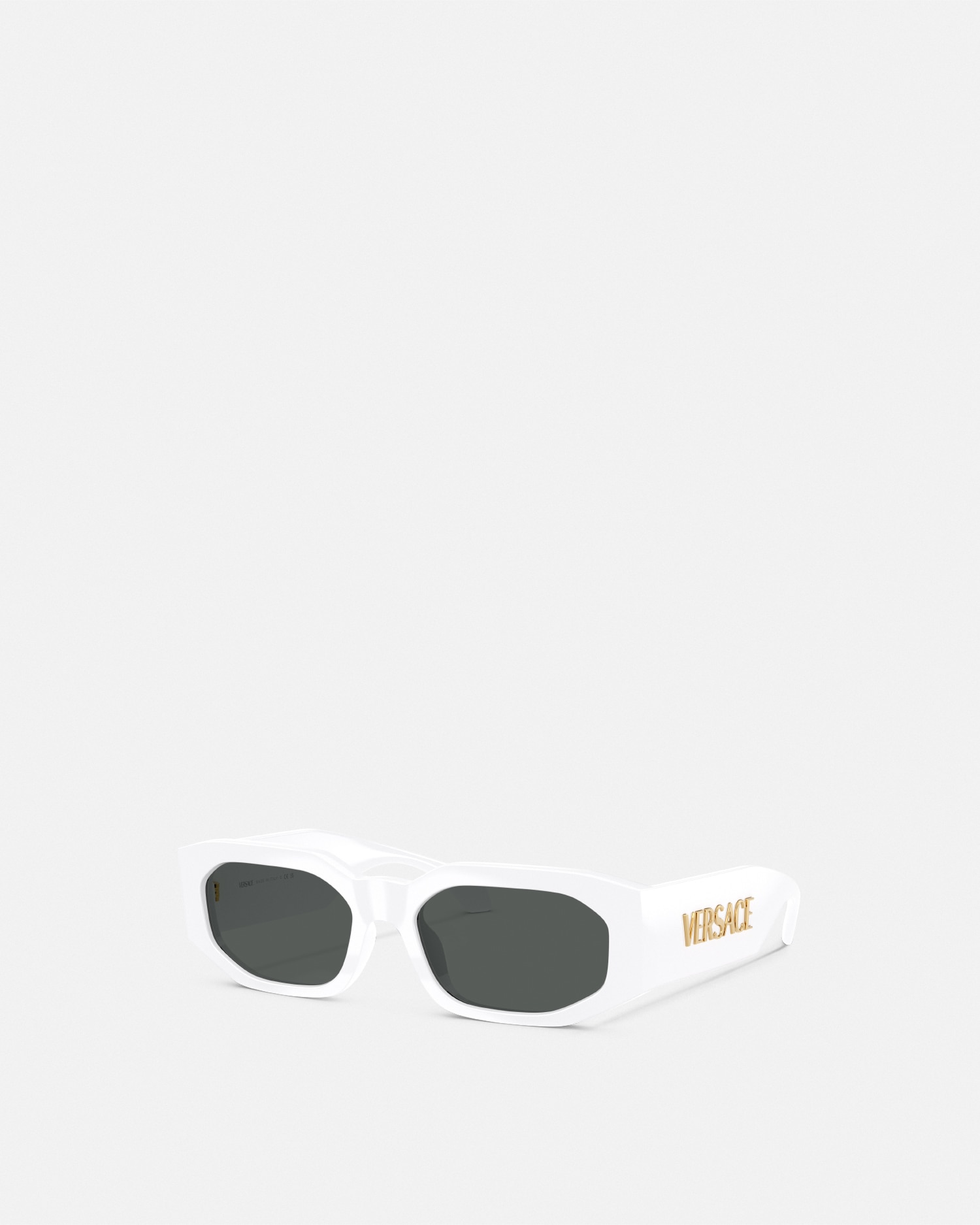 Versace Signature Rectangular Sunglasses In Black+white