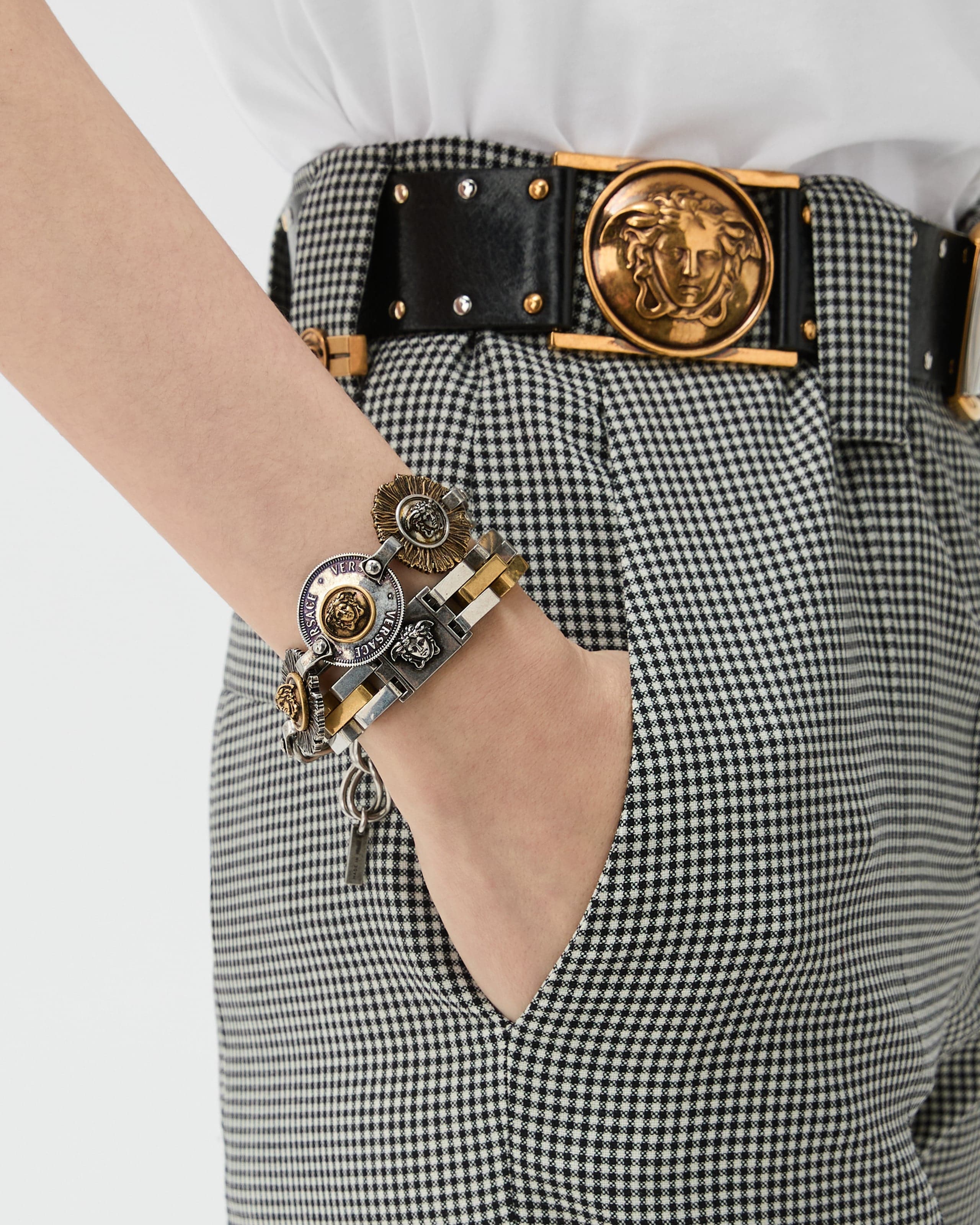 Medusa Link Bracelet Silver,Gold | VERSACE US