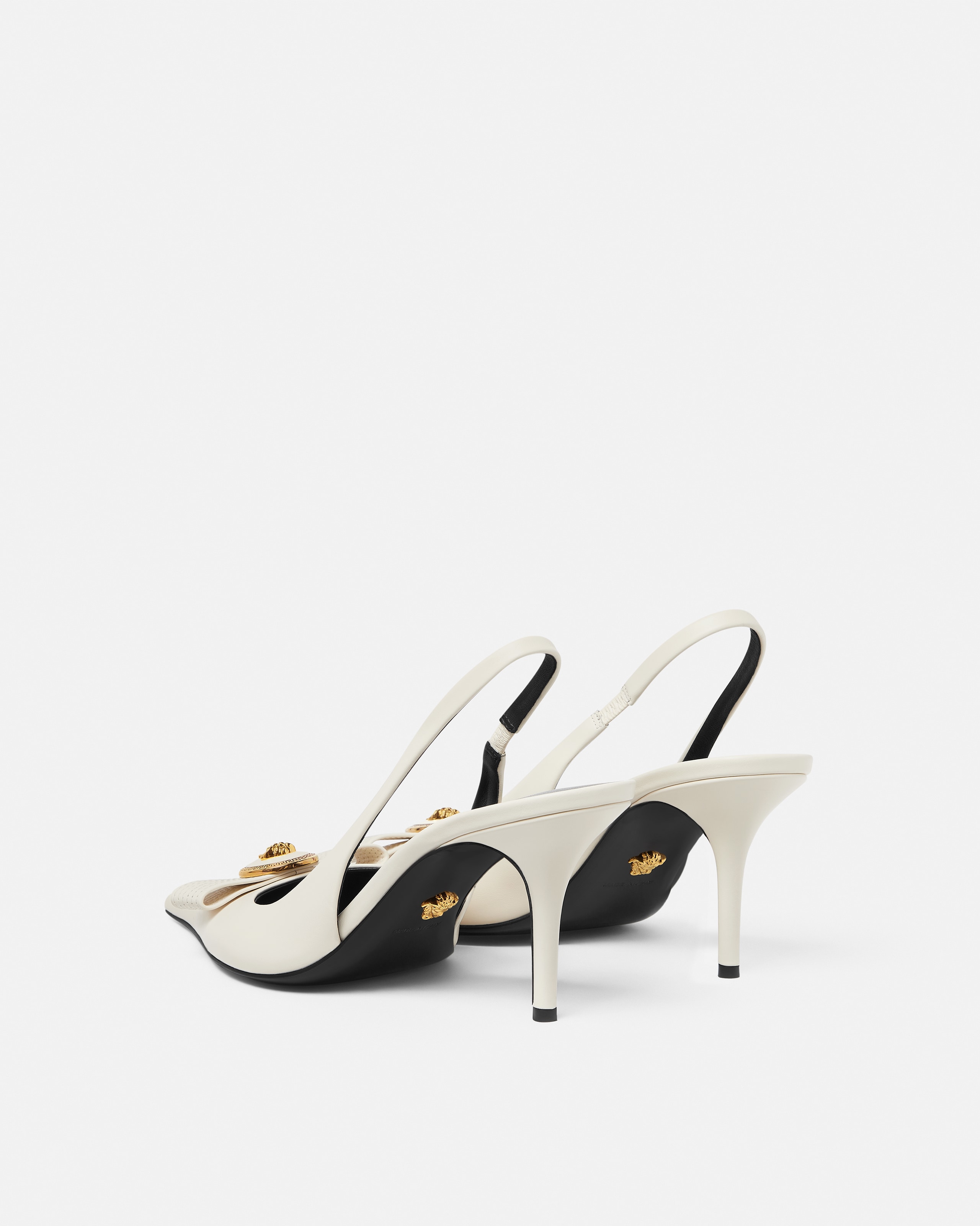 Gianni Ribbon Leather Slingbacks 85 mm