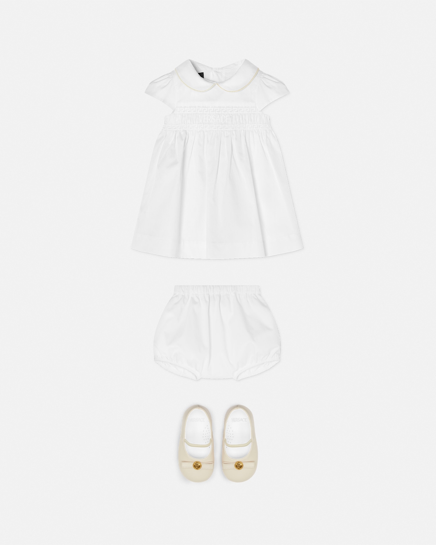 Embroidered Versace Logo Baby Dress Set