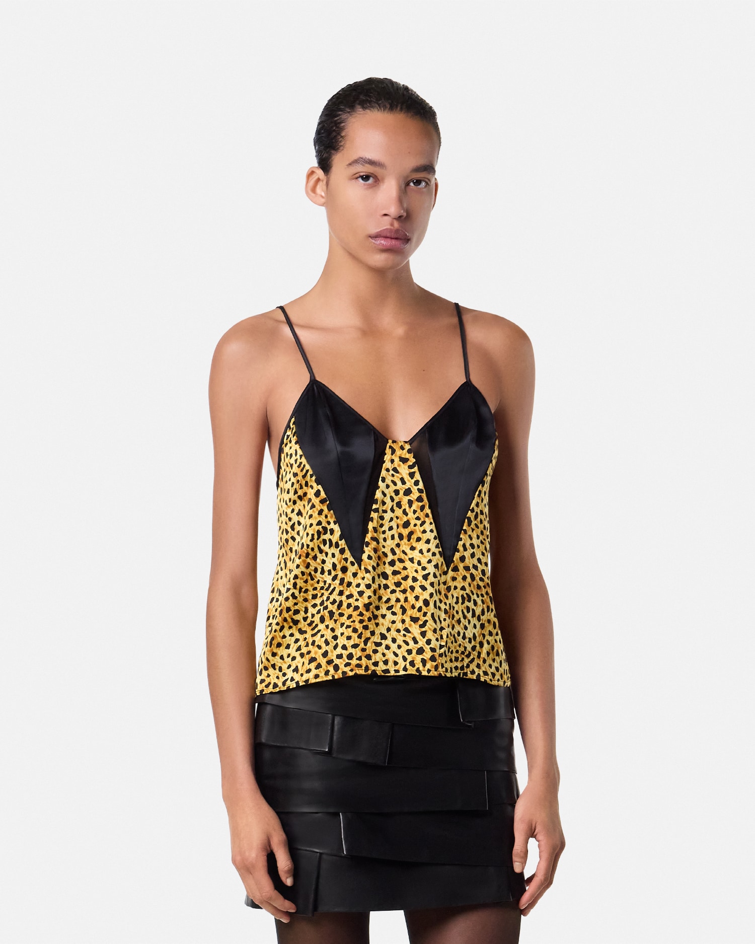 Cheetah Allover Silk Slip Camisole