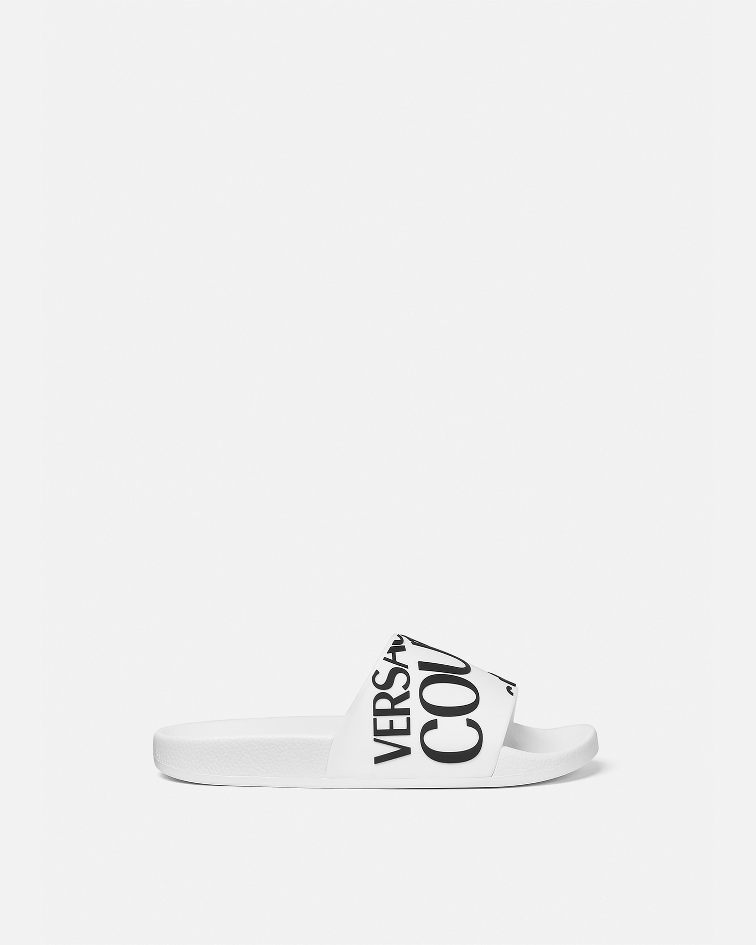 Versace Jeans Couture Shelly Logo-embossed Slides In White