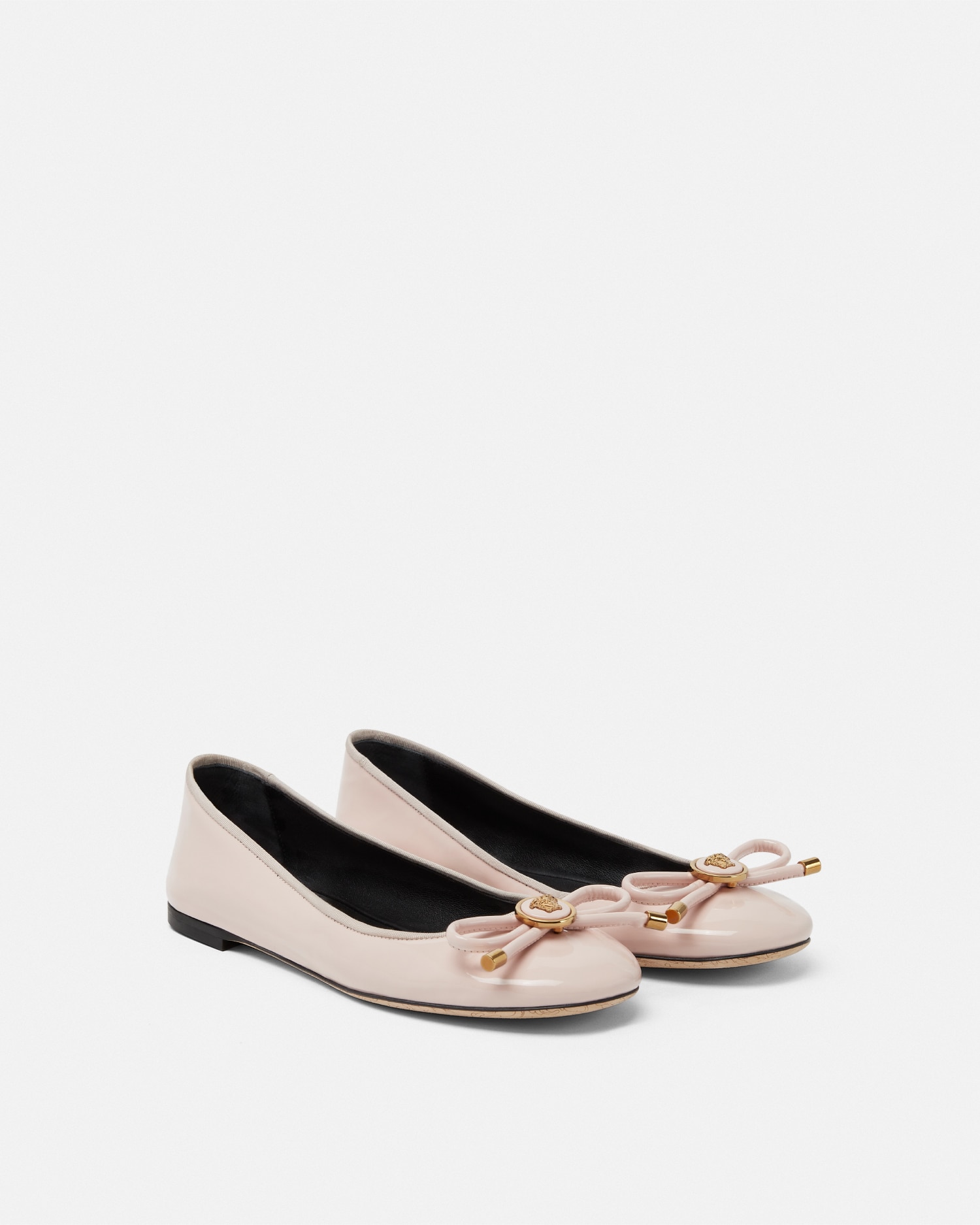 VERSACE OPERA BOW BALLERINES VERNIES
