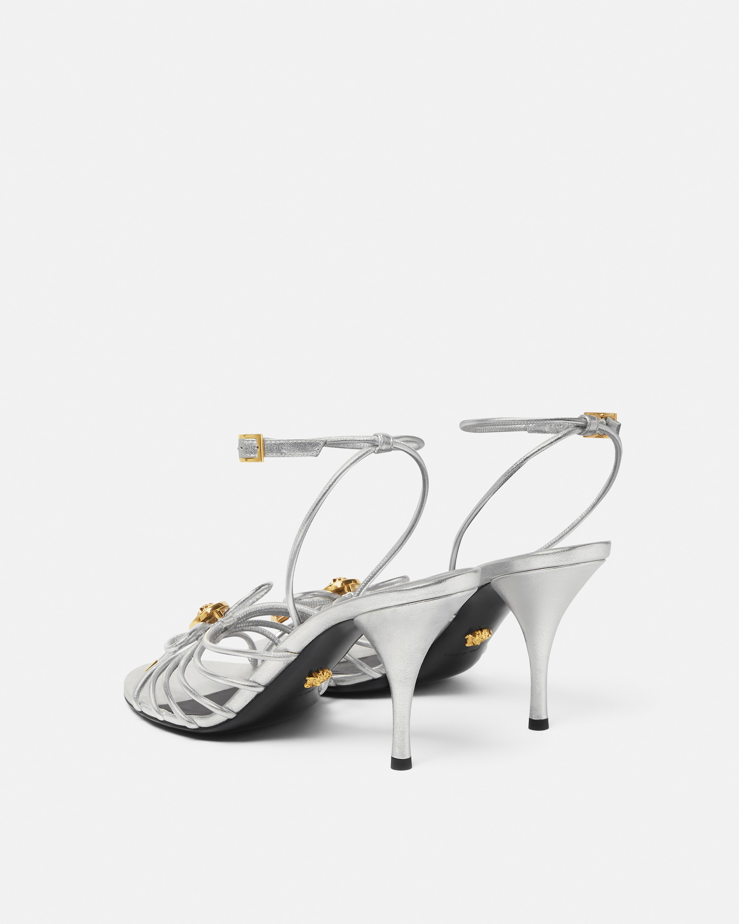 Opera Bow Metallic Sandals 85 mm