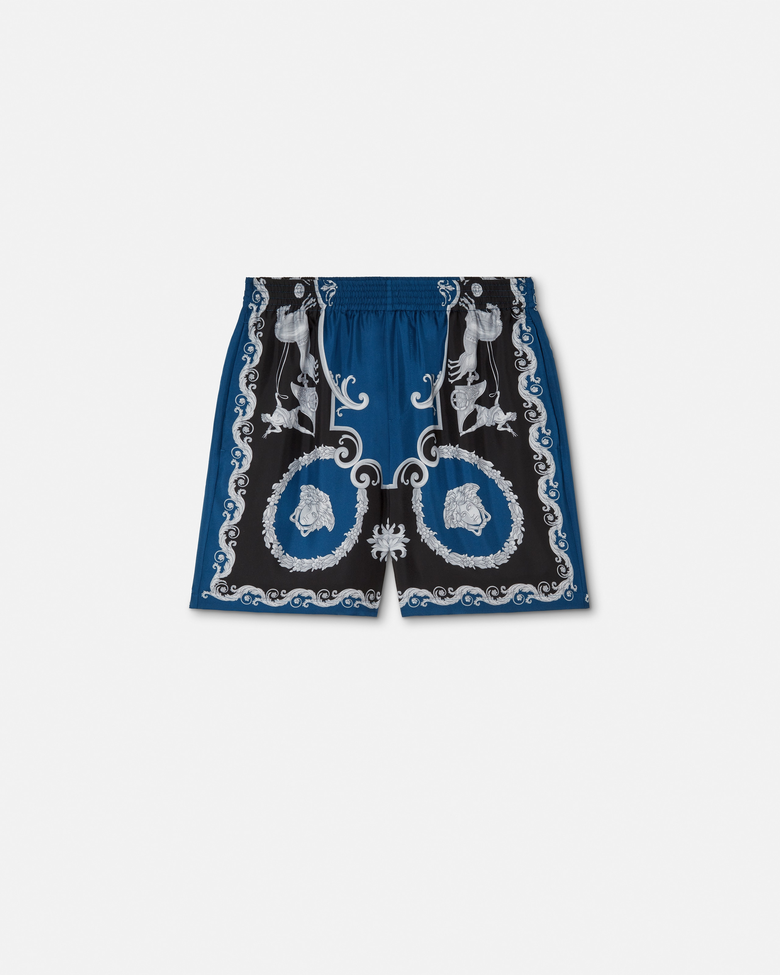 Printed Silk Twill Slim Shorts