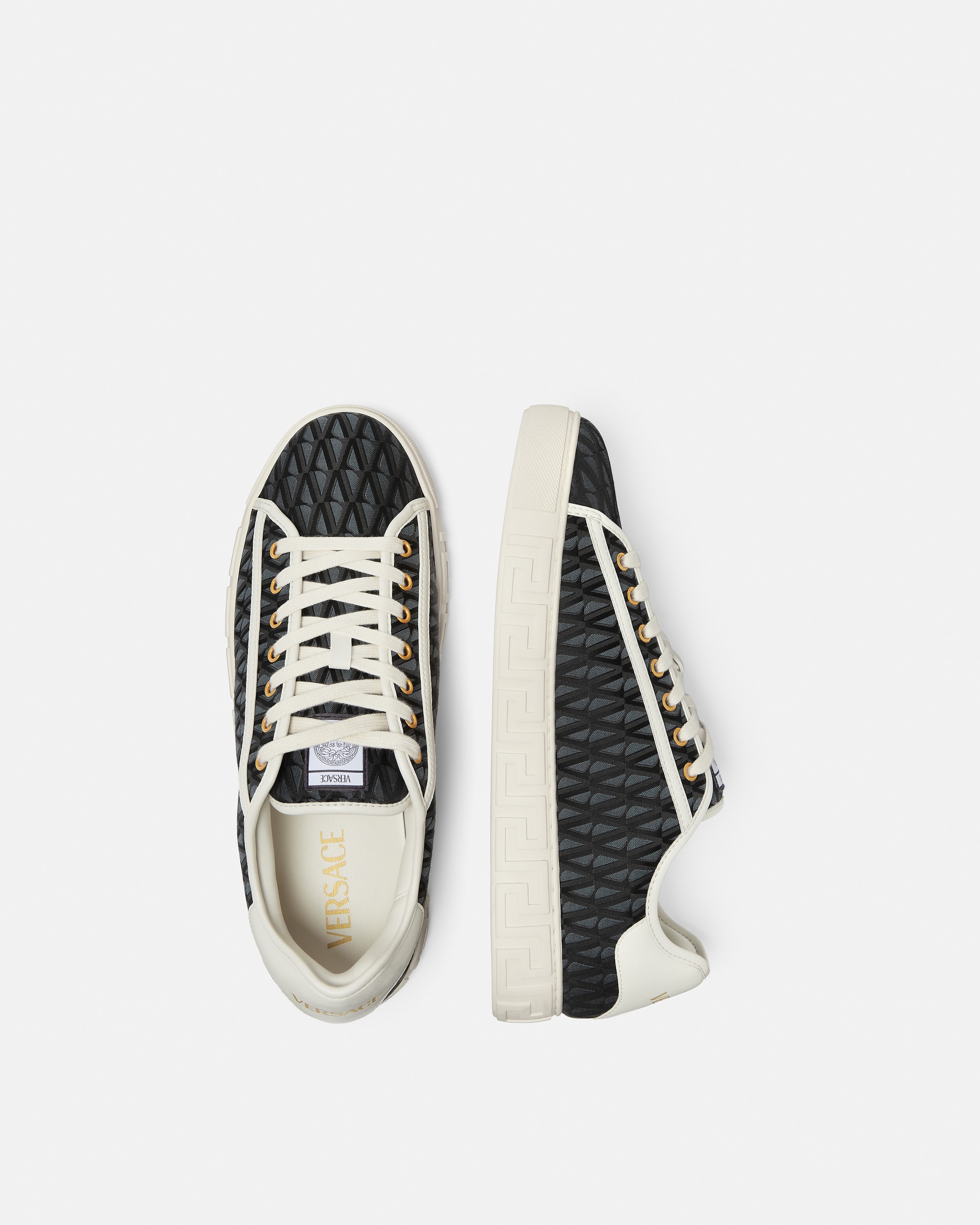 Greca Jacquard Canvas Sneakers