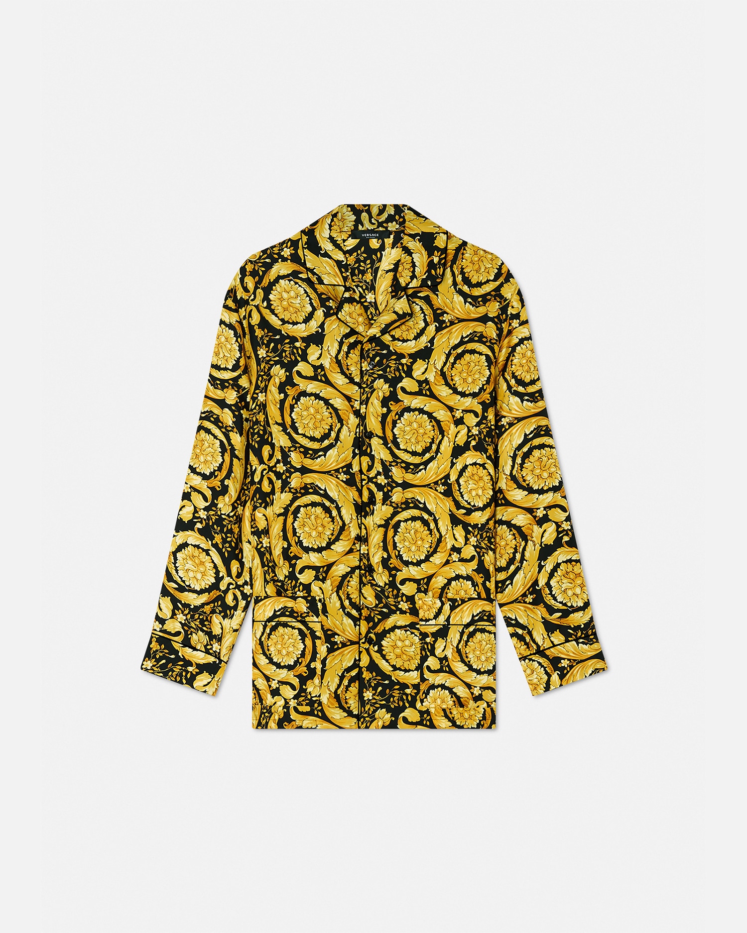 Versace Greca Border Barocco Pyjama Shorts In Black+print
