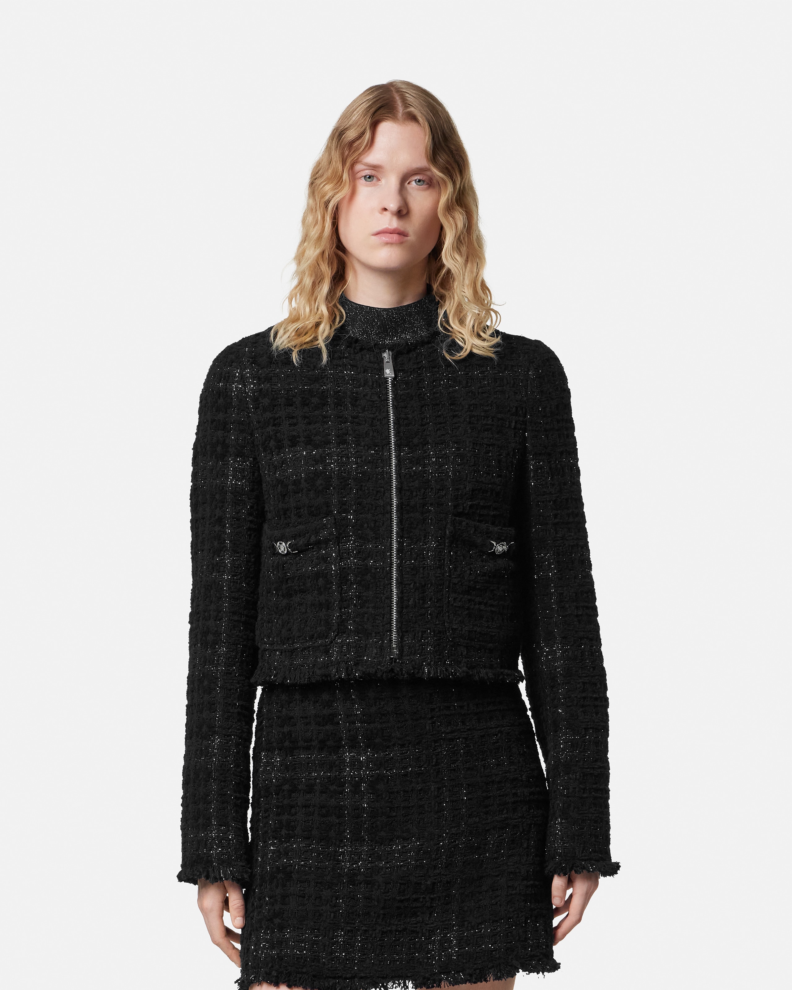 Tweed Cotton Cardigan Jacket