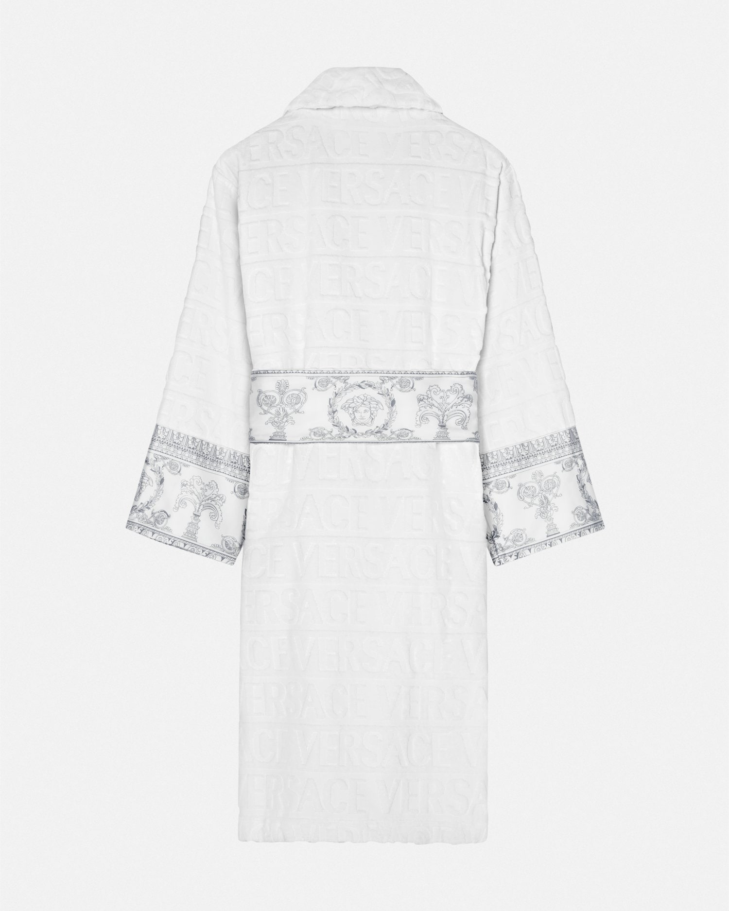I ♡ Baroque Bathrobe White,Silver VERSACE US