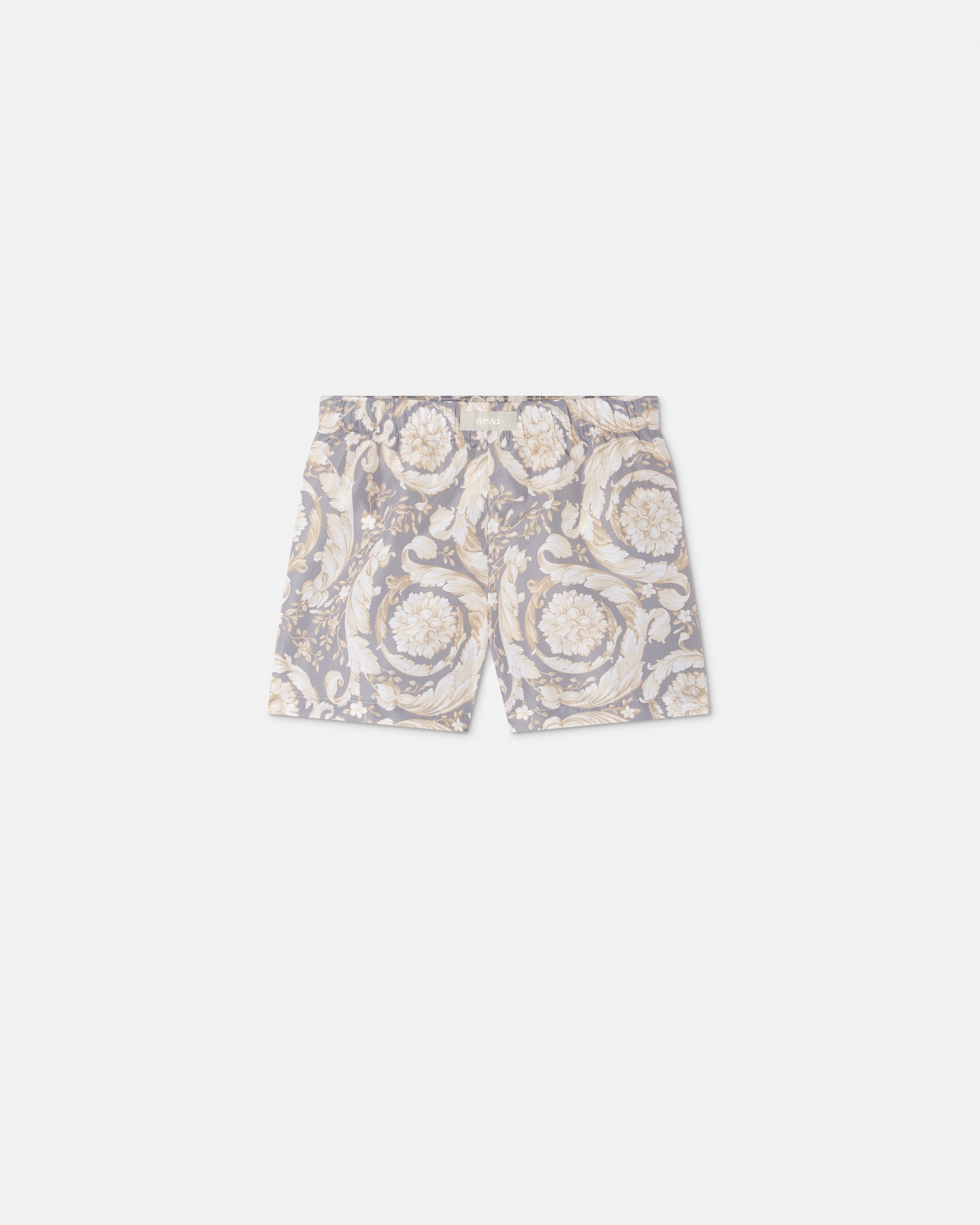 Versace Short De Bain Barocco Kids In Gris